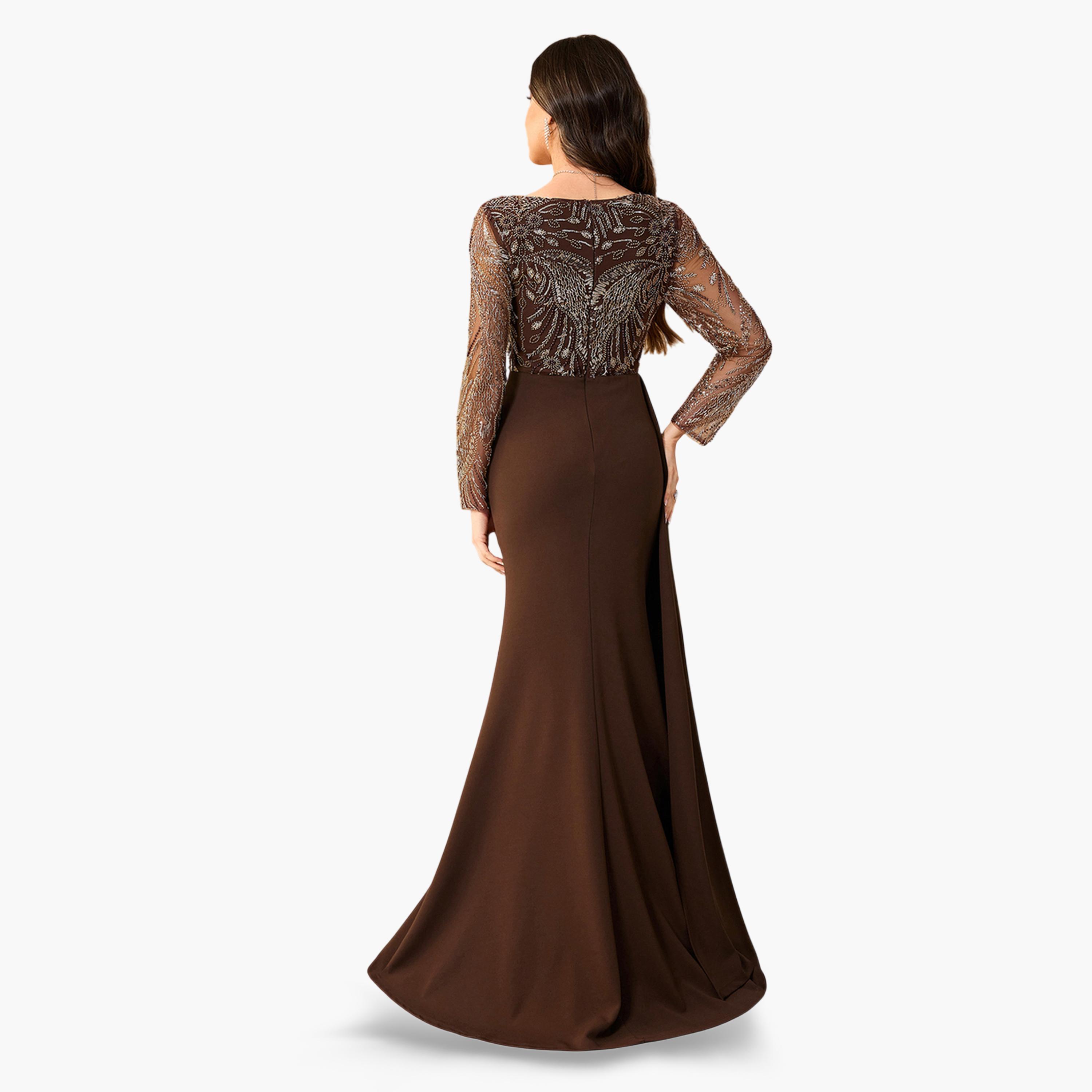 فستان طويل بصدرية منمقة بالترتر-women-clothing-dresses-image-2