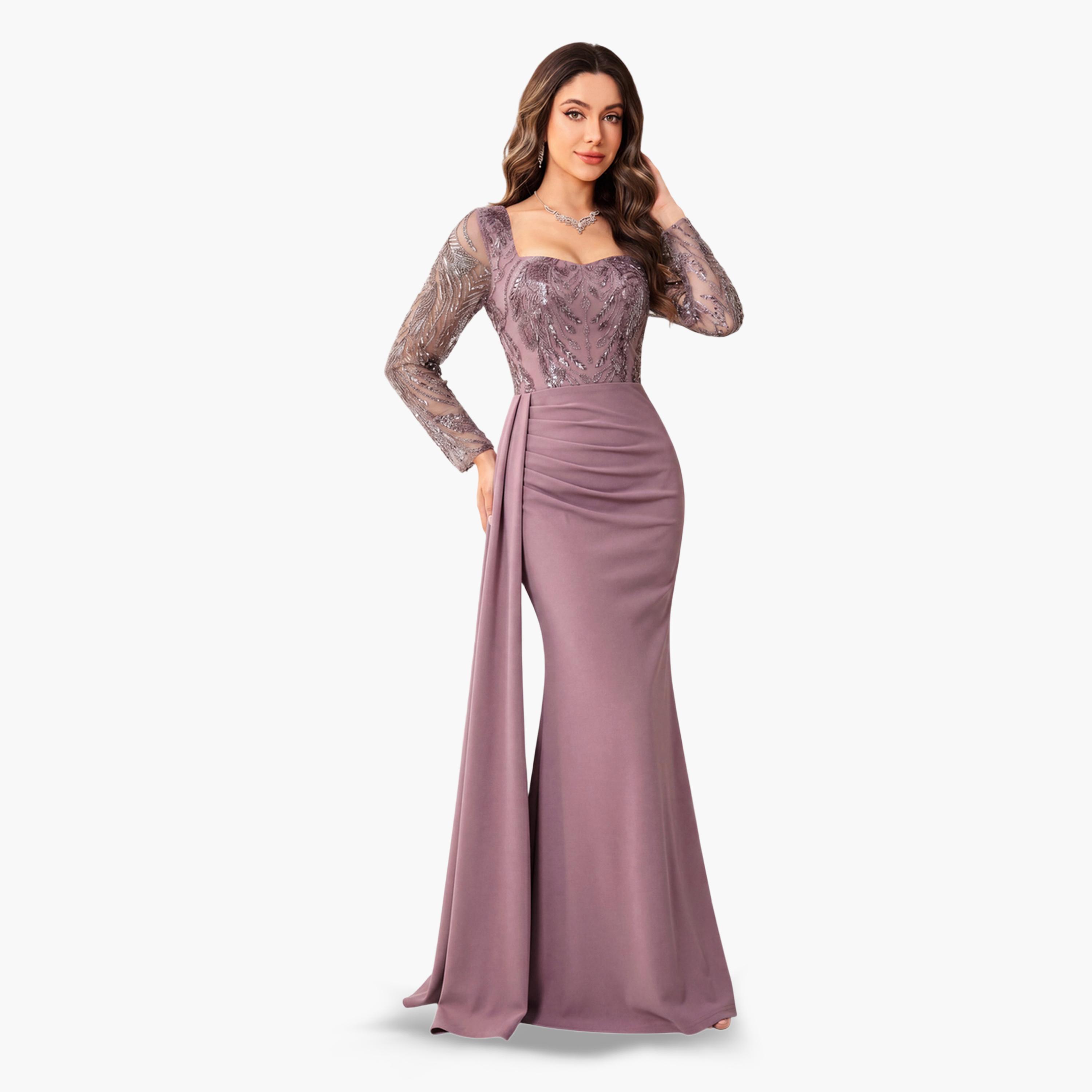 فستان طويل بصدرية منمقة بالترتر-women-clothing-dresses-image-1