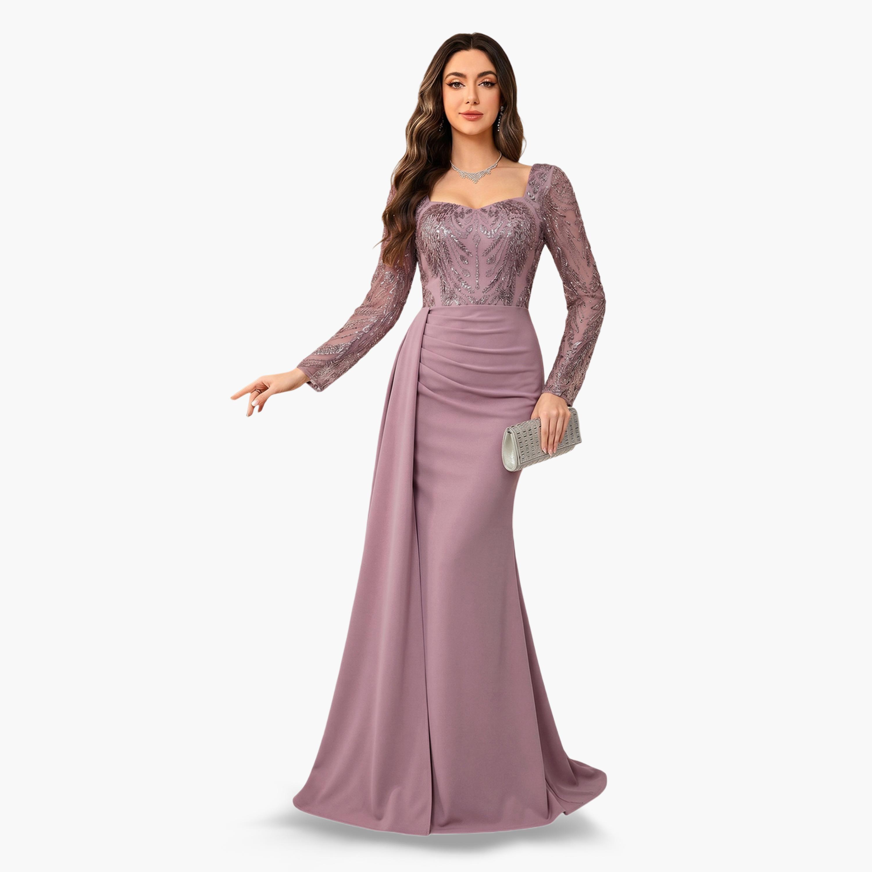 فستان طويل بصدرية منمقة بالترتر-women-clothing-dresses-image-4