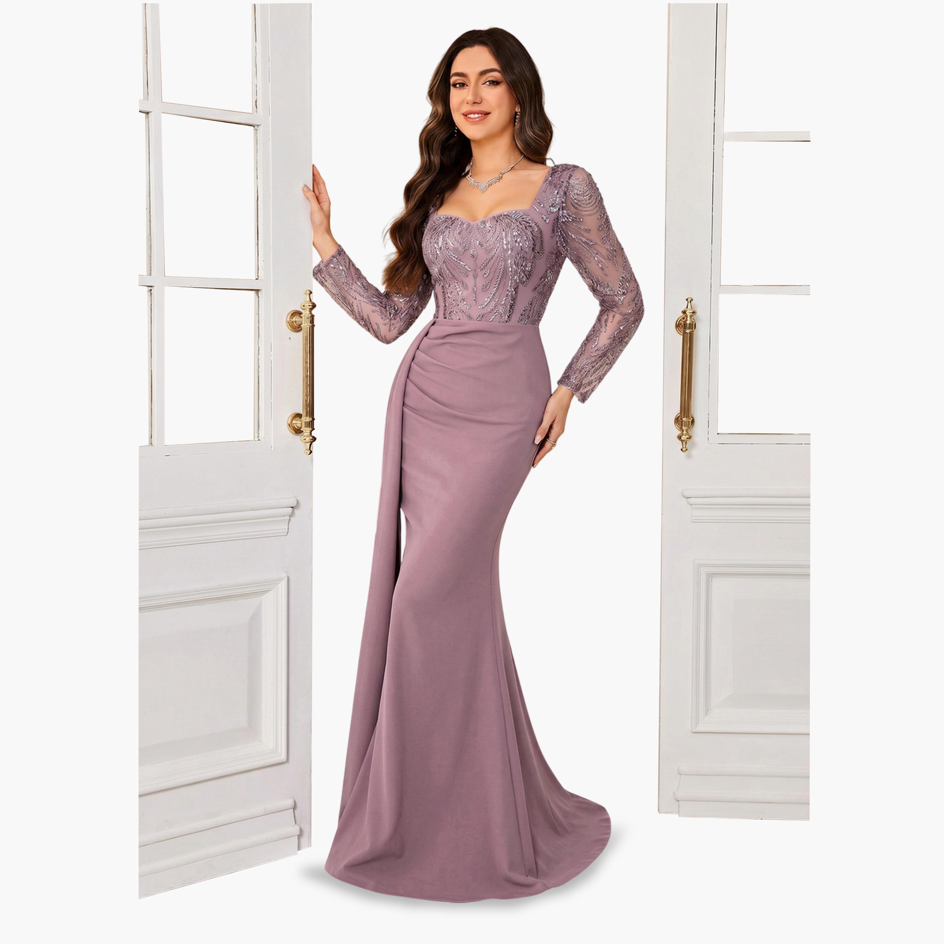 SUPGIR X Styli Purple Sequin Bodice Maxi Dress-women-clothing-dresses-image-5