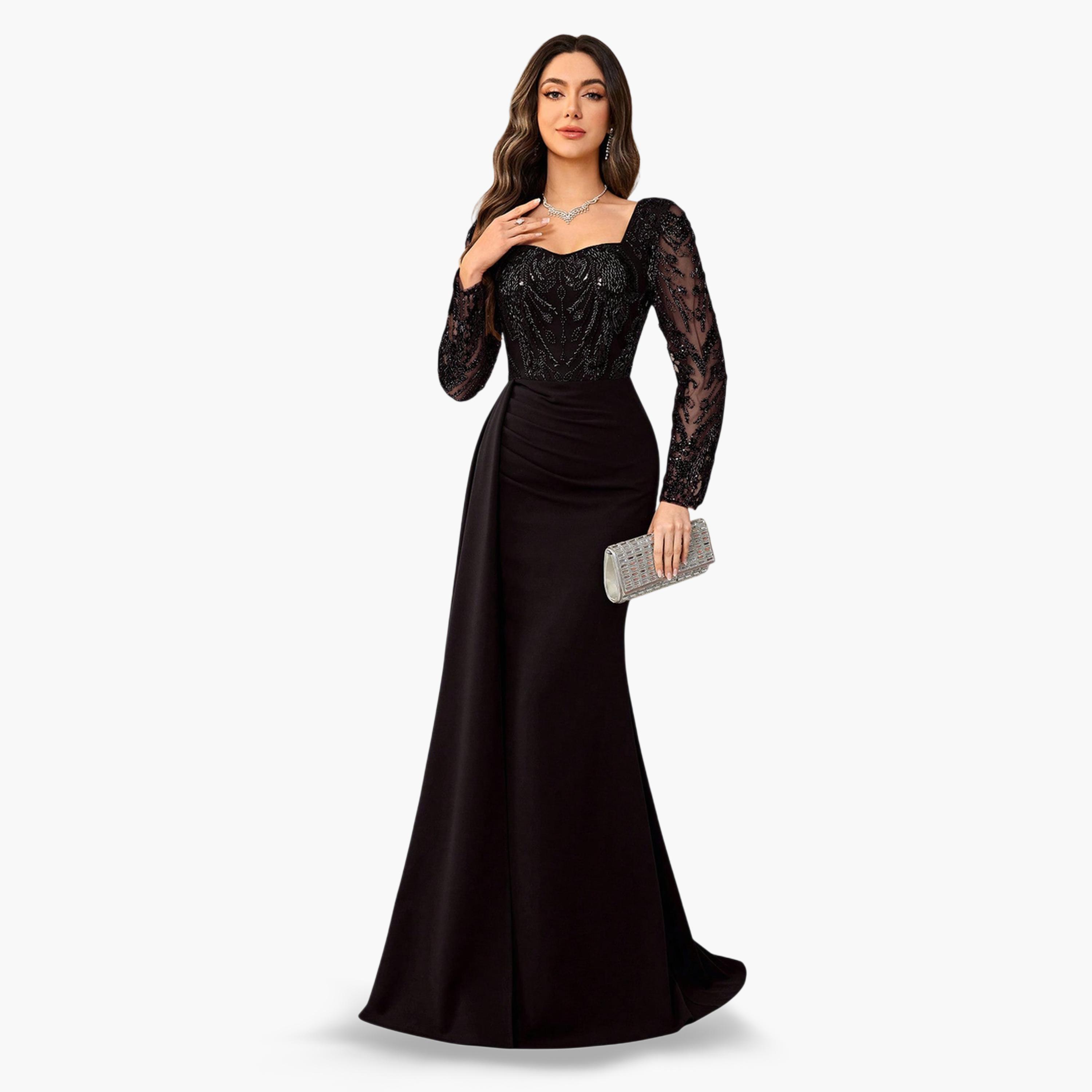 فستان طويل بصدرية منمقة بالترتر-women-clothing-dresses-image-4