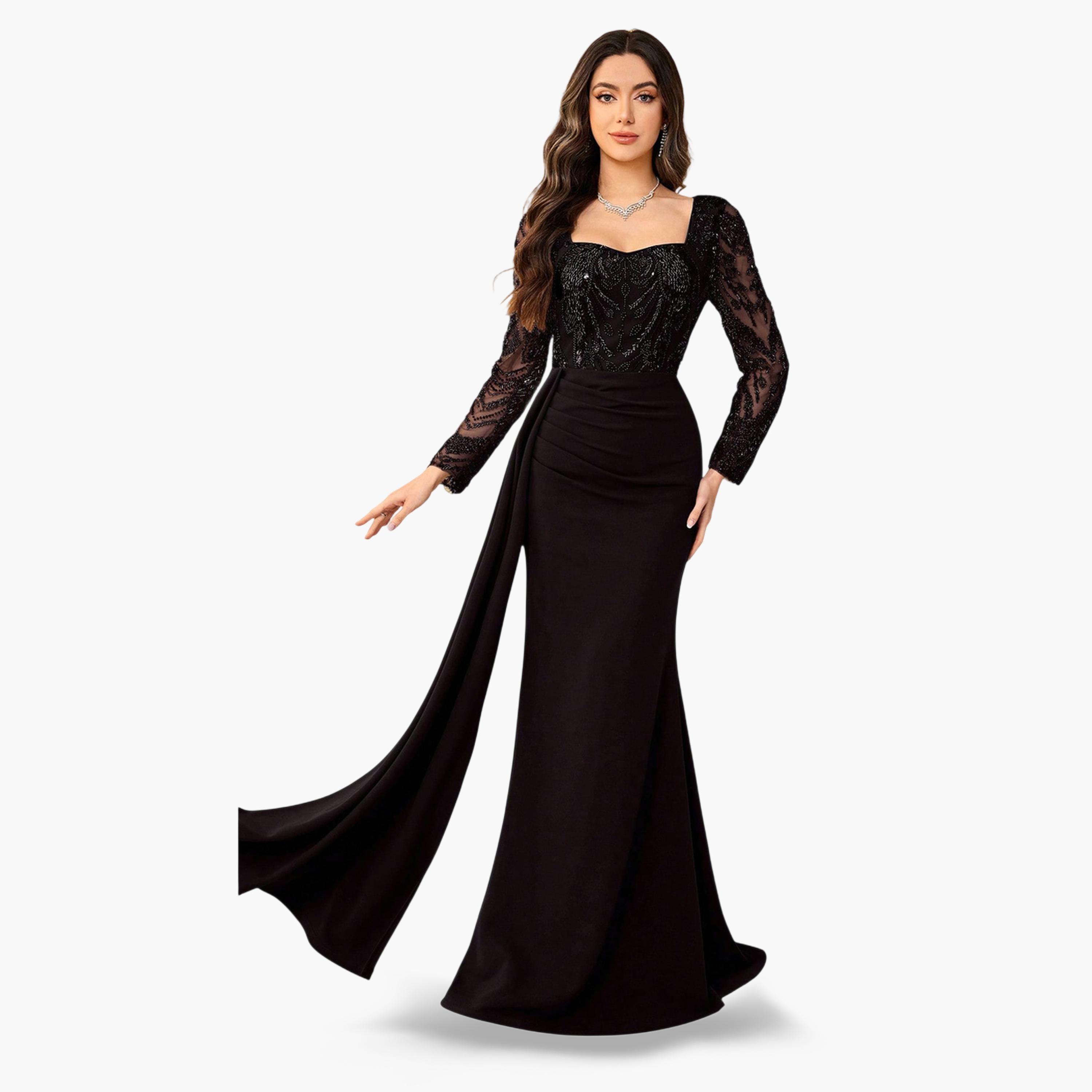 فستان طويل بصدرية منمقة بالترتر-women-clothing-dresses-image-5