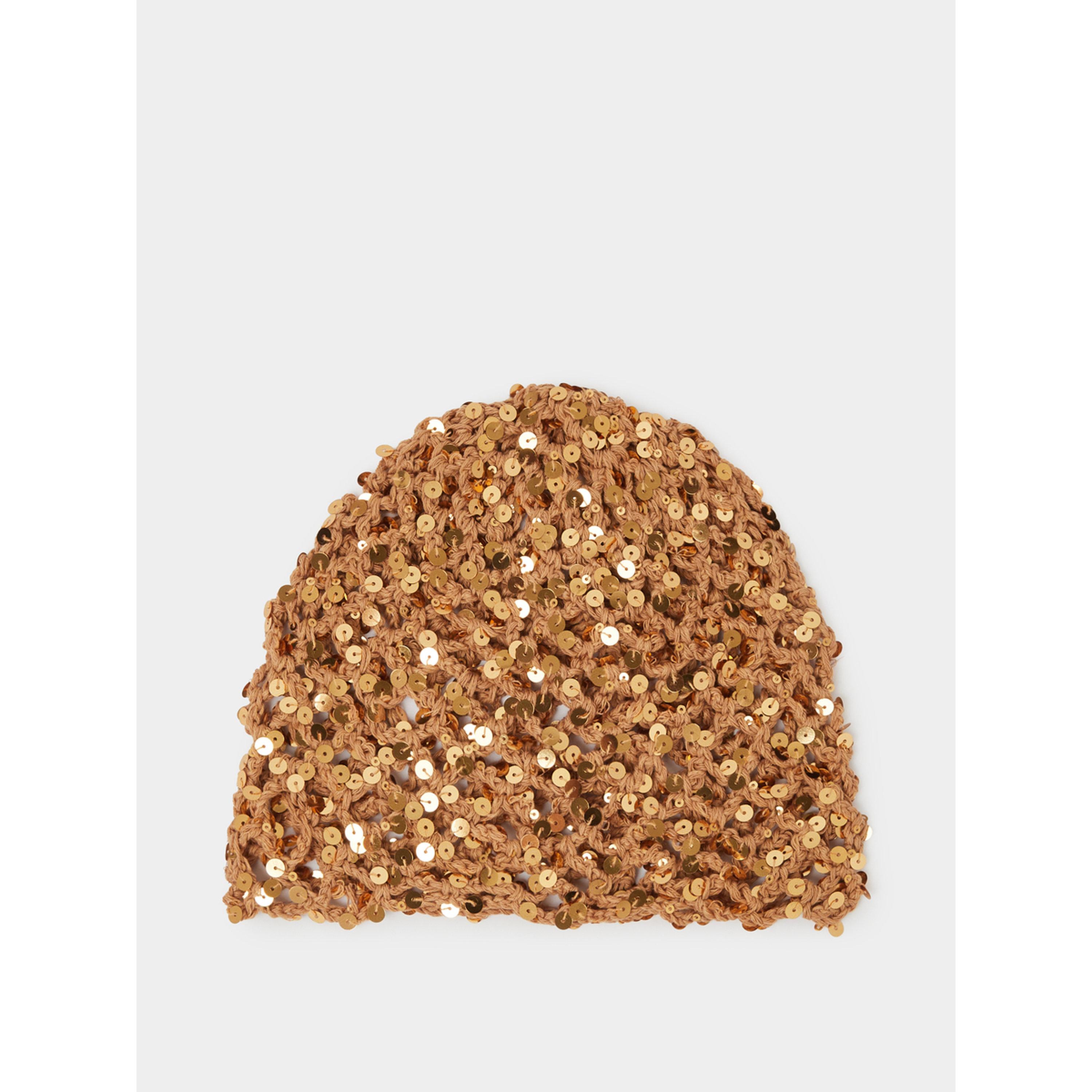 Styli Brown Sparkling Sequin Beanie-women-clothingaccessories-capsandhats-image-1