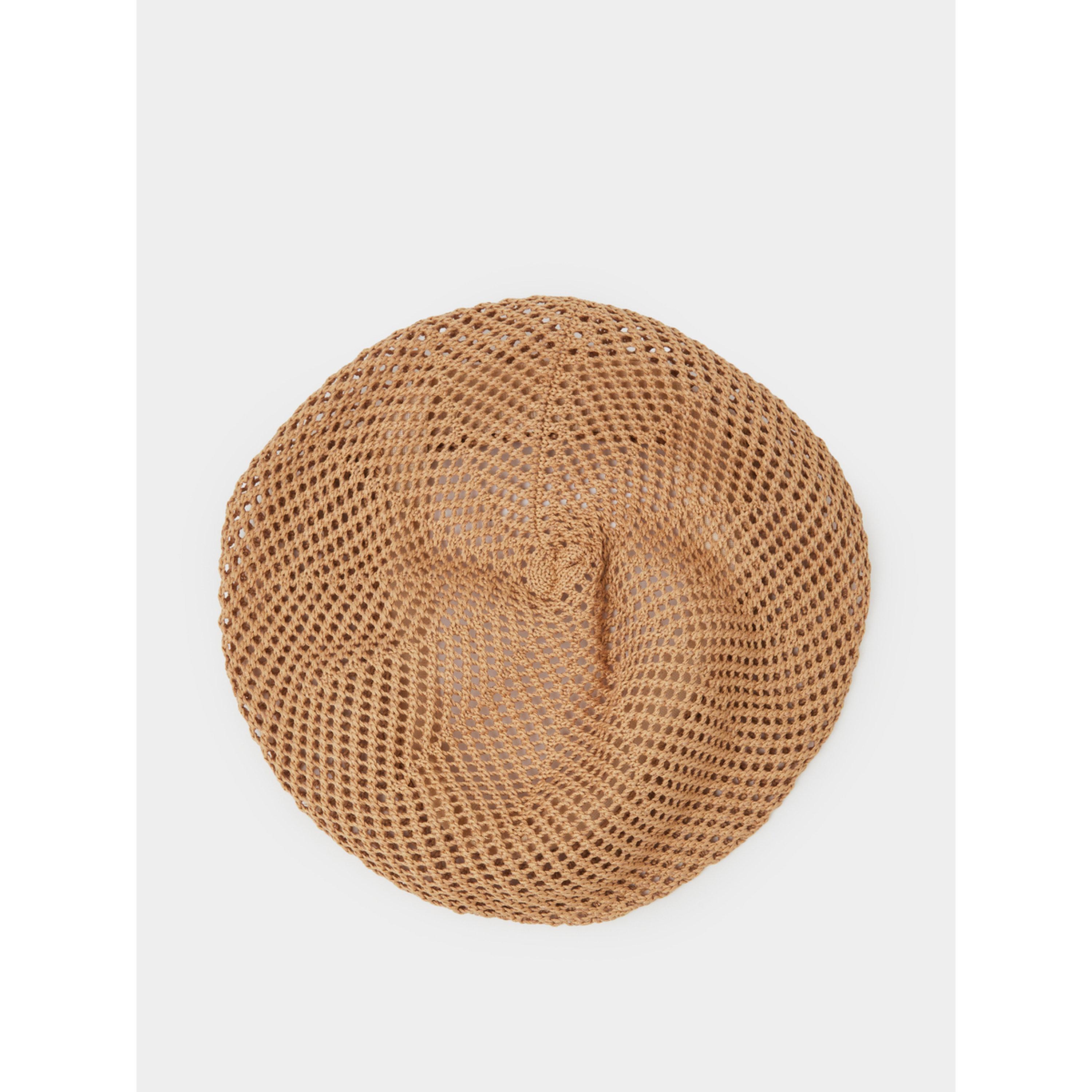 Styli Brown Crochet Knit Beanie-women-clothingaccessories-capsandhats-image-1
