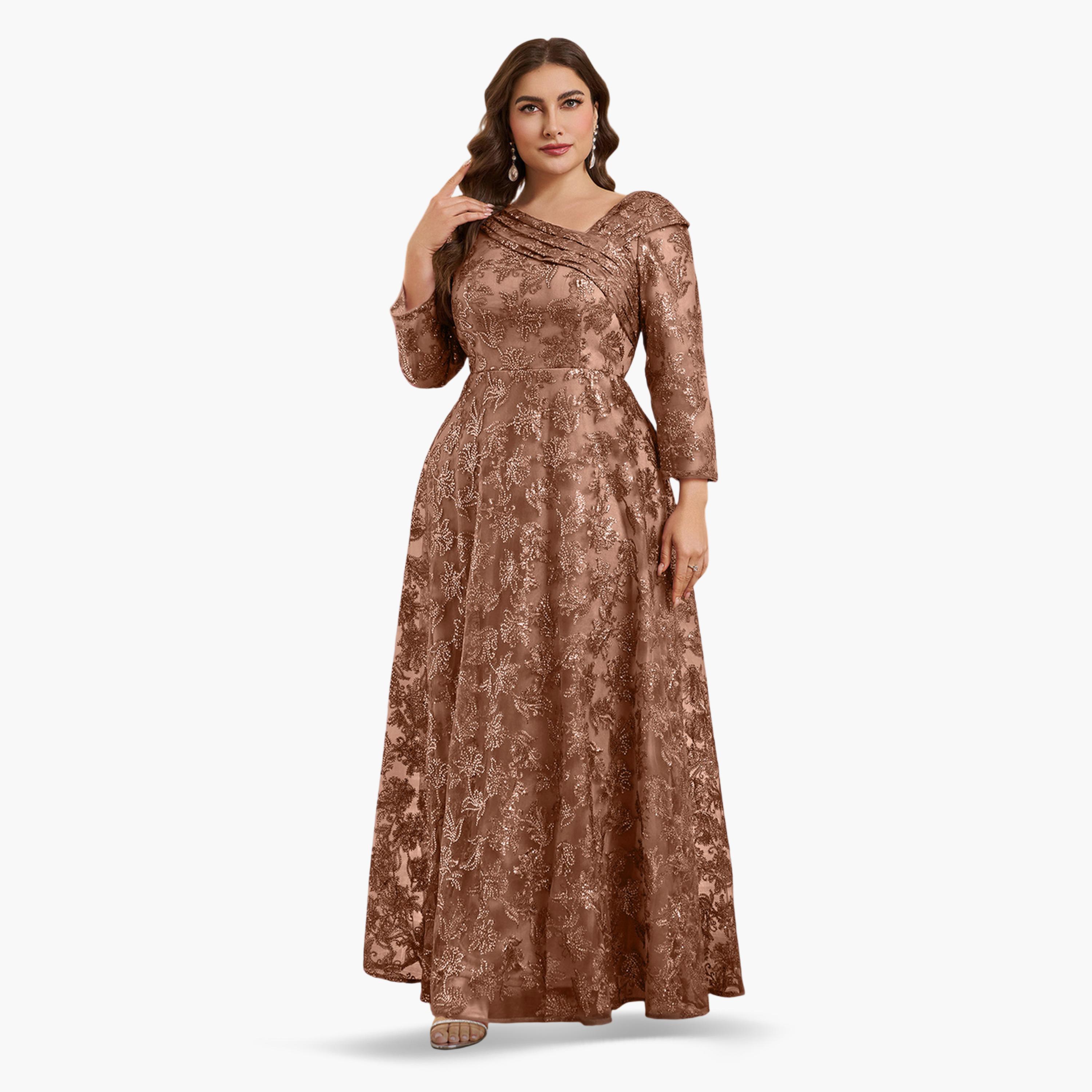 SUPGIR X Styli Plus long-sleeved embroidered evening dress-women-clothing-dresses-image-1