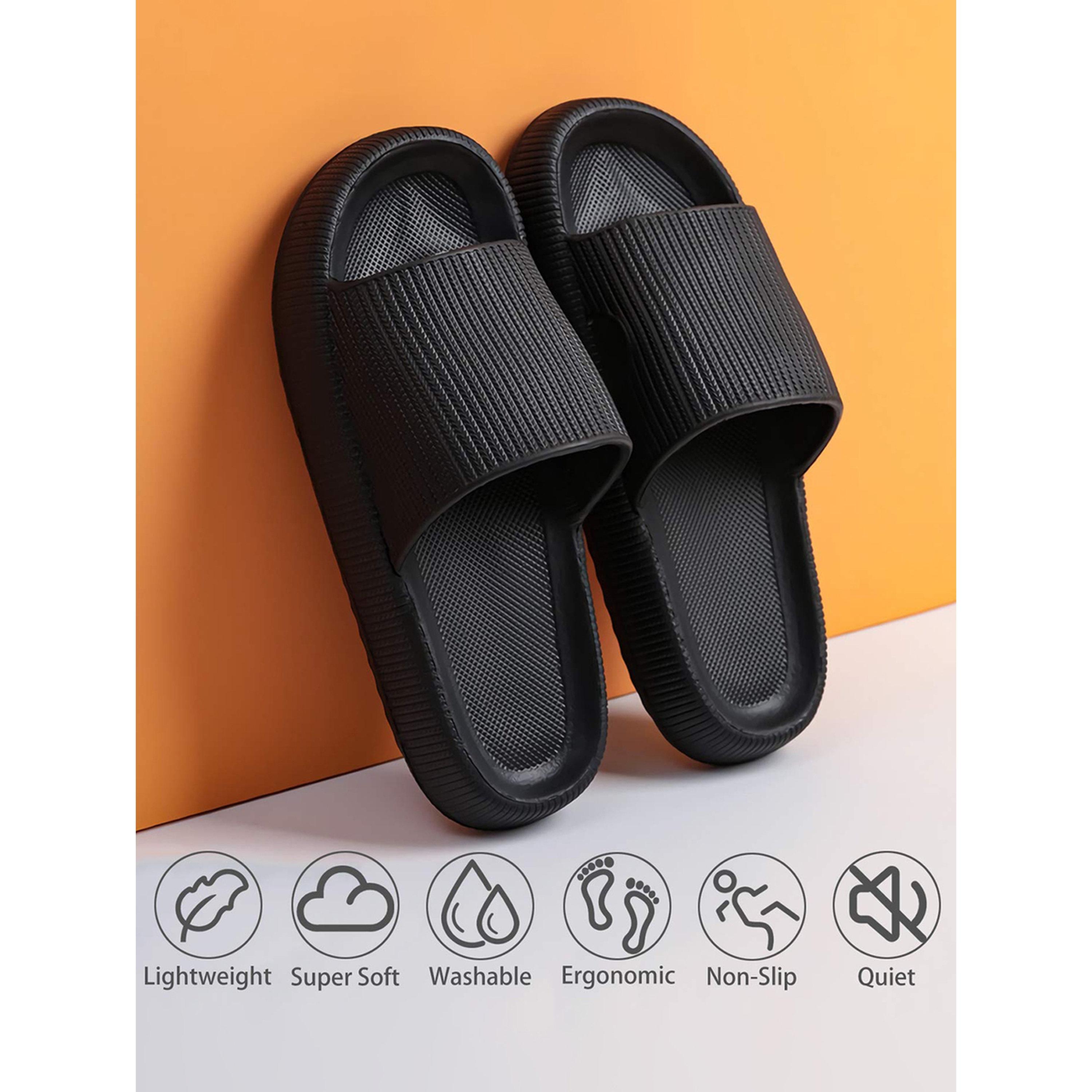 صندل أنيق ومريح للنساء باللون الأسود للمنزل والشاطئ-women-shoes-flipflopsandslides-image-3
