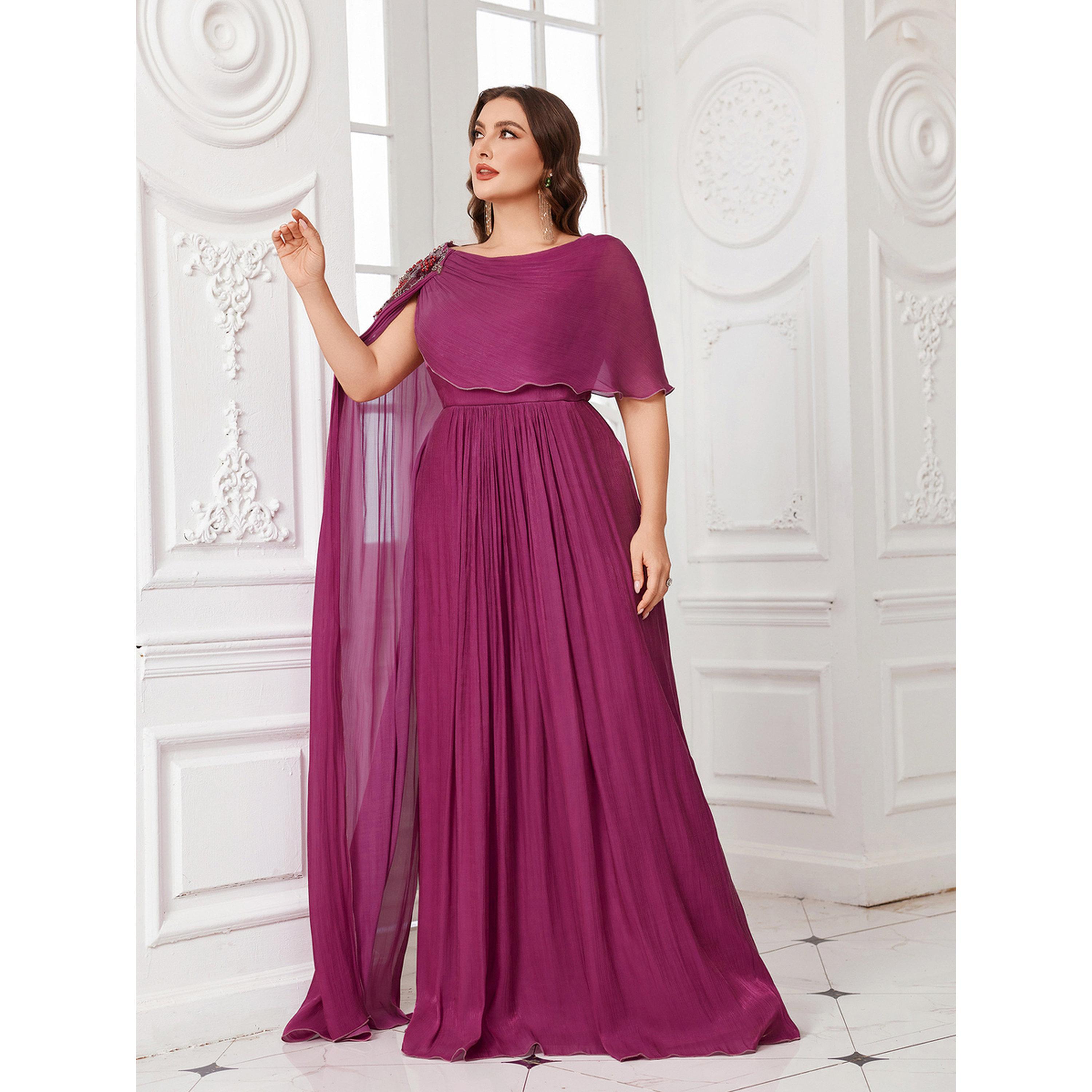 UNITHORSE X Styli Plus Size Purple Embellished Shoulder A-Line Maxi Dress-women-clothing-dresses-image-6