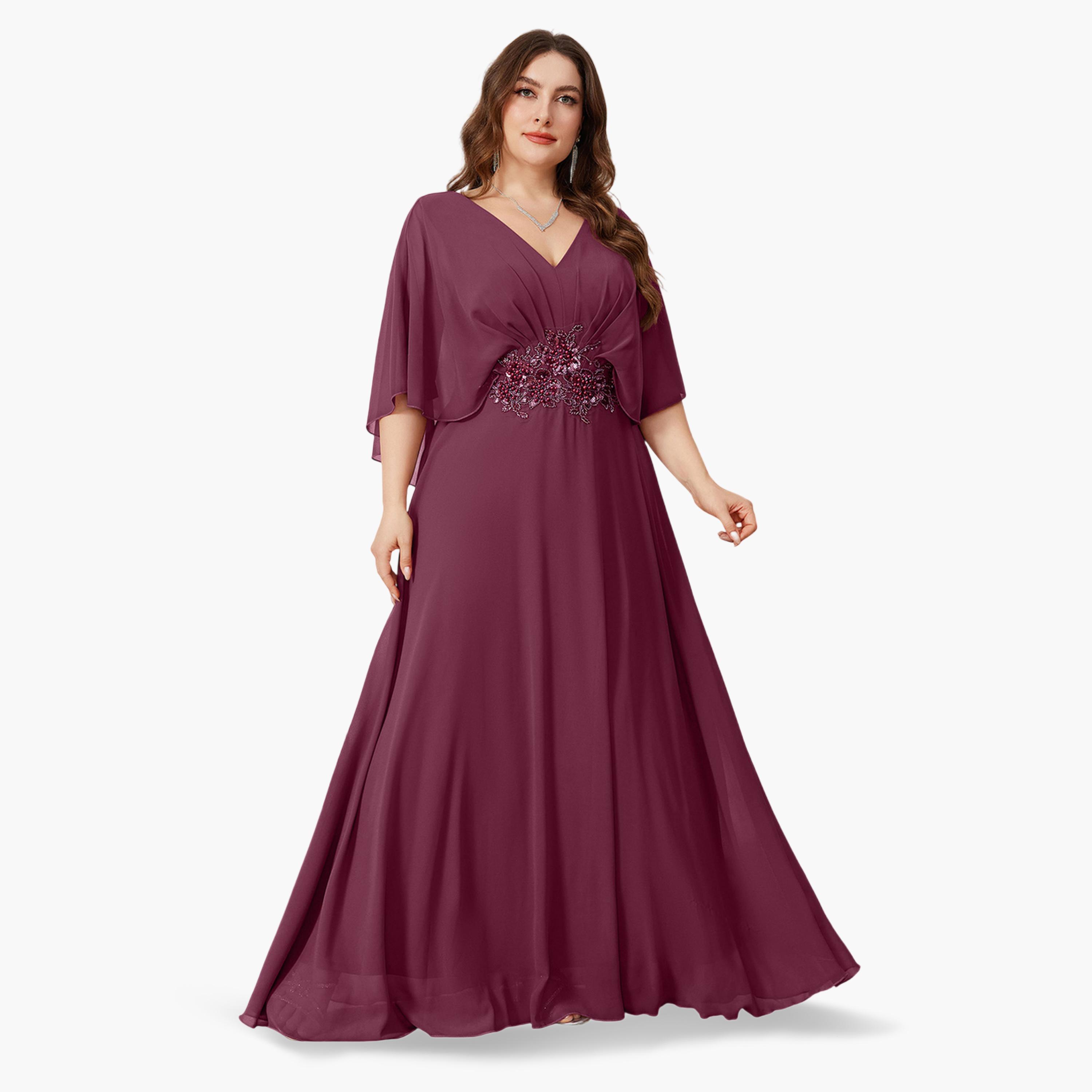فستان طويل بحافة واسعة ومقاس كبير مزين بالترتر-women-clothing-dresses-image-4