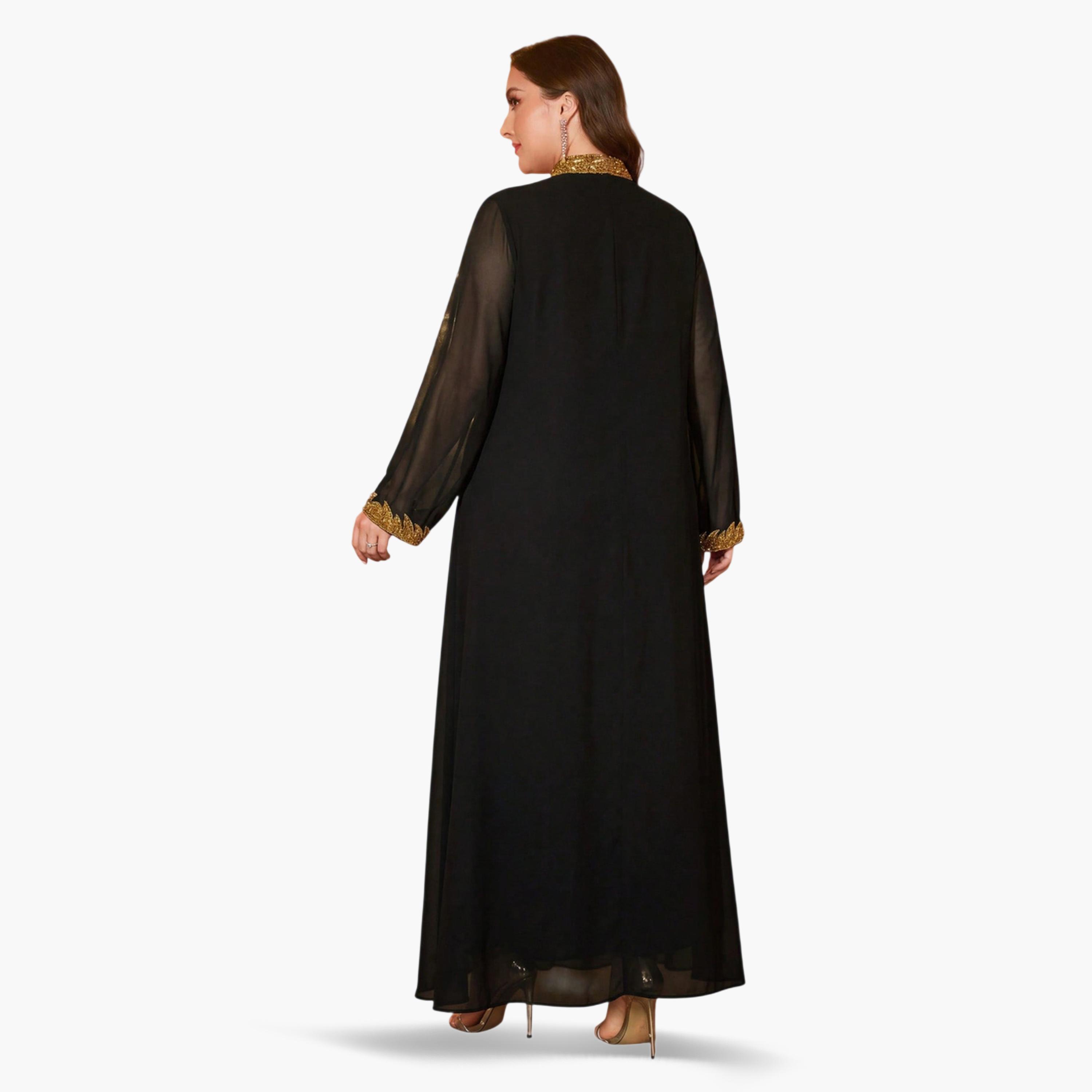 مجموعة من فستان وعباية مزينة بمقاس كبير-women-clothing-plussize-coordsets-image-3