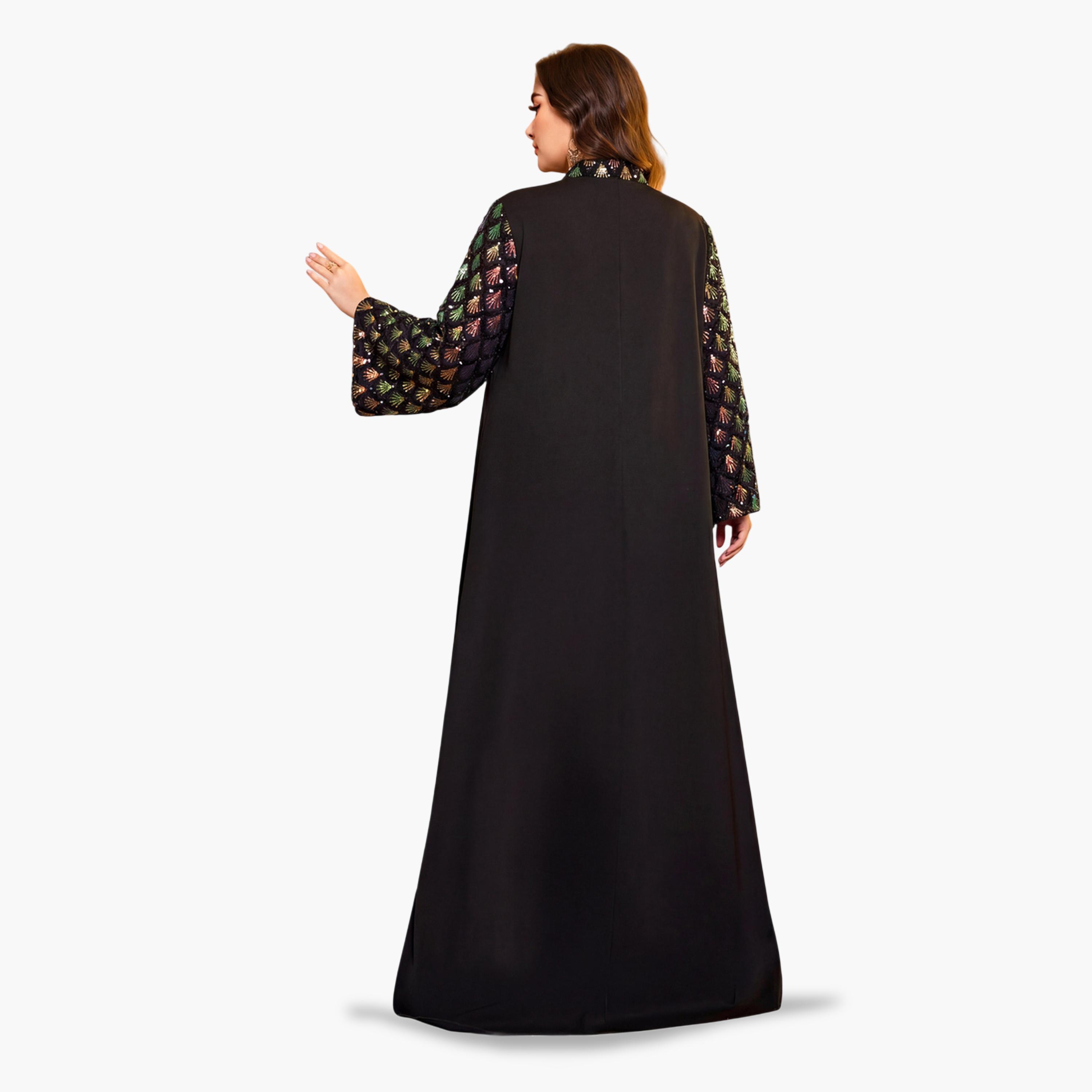 قفطان طويل بمقاس كبير ومزين بالخرز-women-arabicclothing-kaftan-image-4