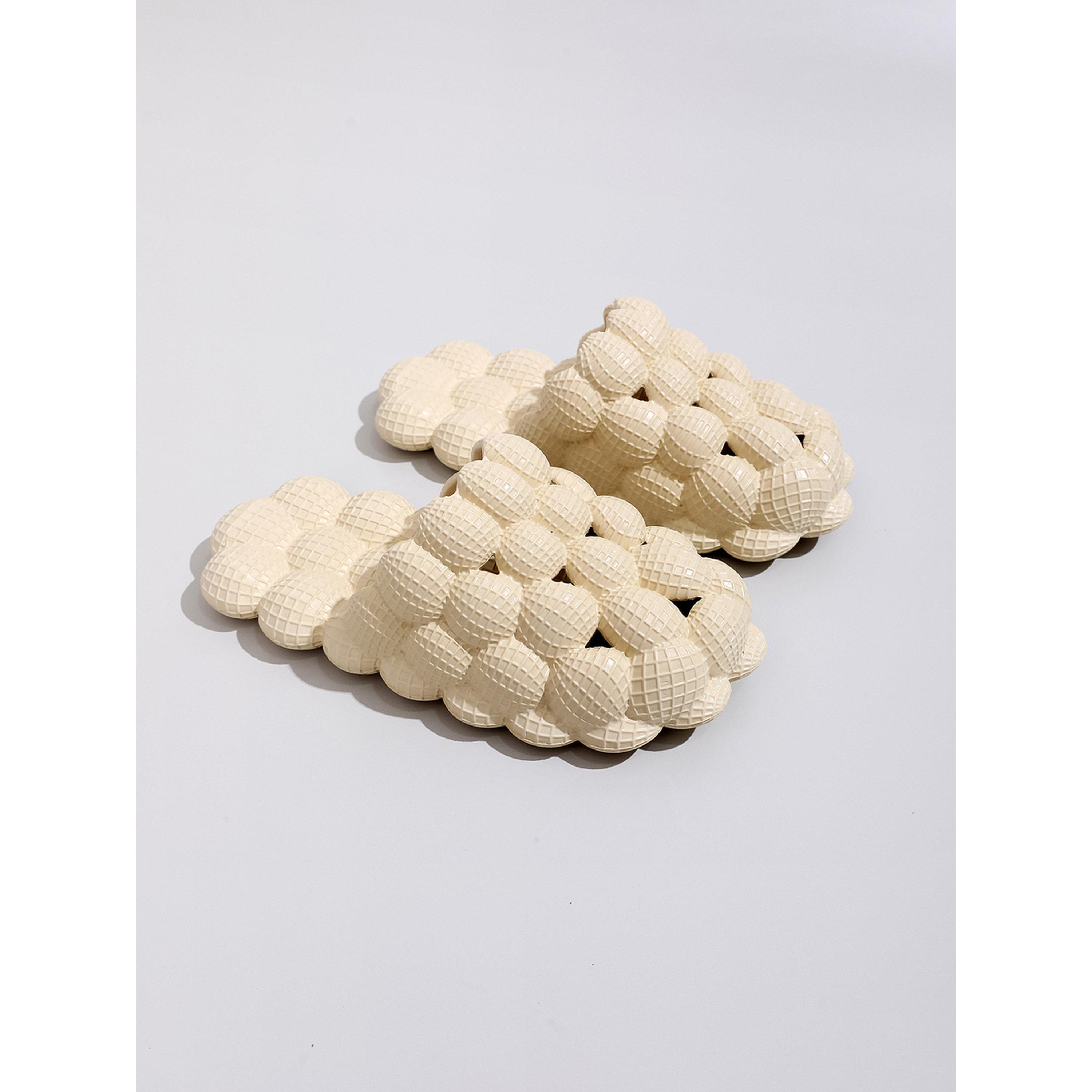 Take Two Comfy Beige Bubble Bedroom Slippers for Women-women-shoes-flats-mules-image-1