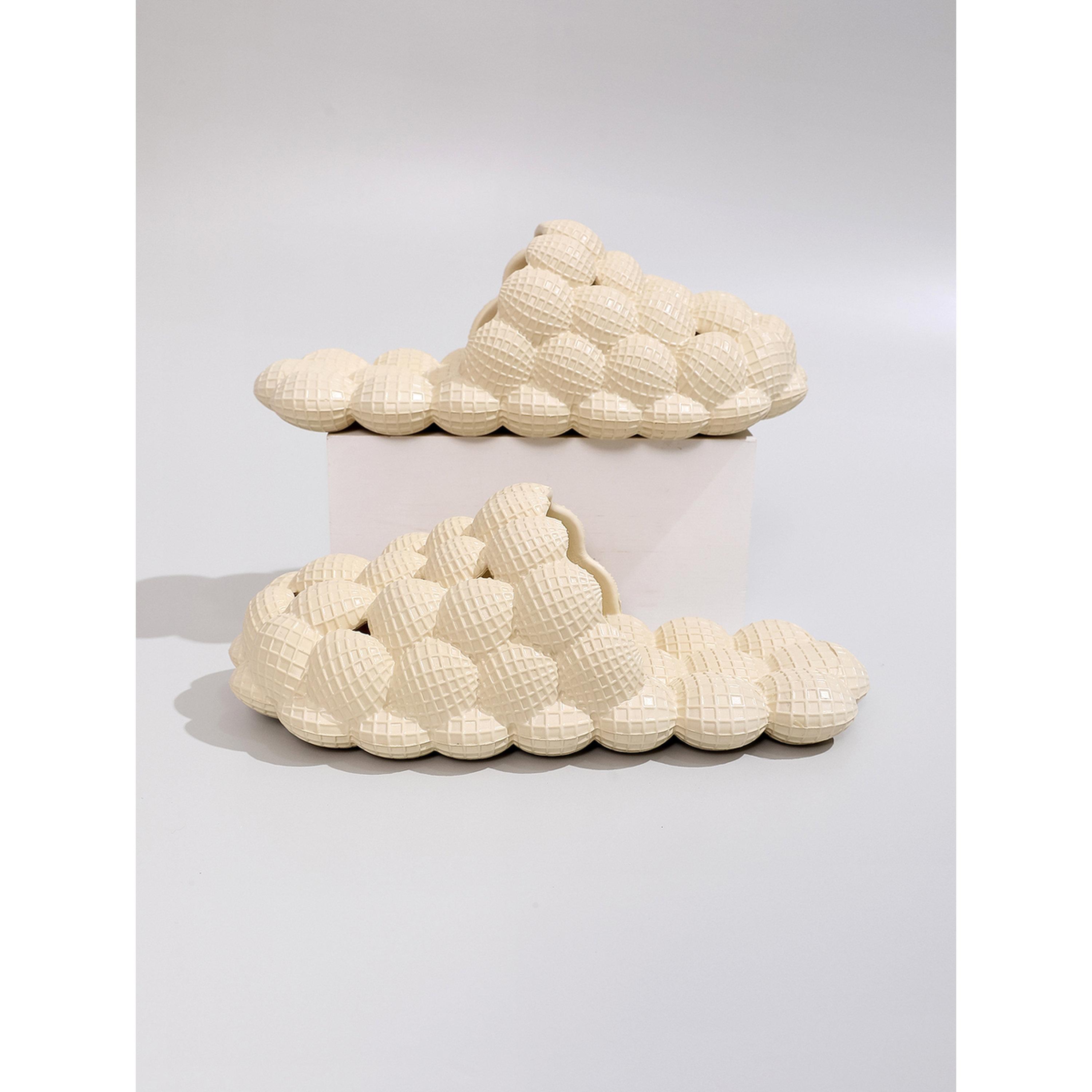 Take Two Comfy Beige Bubble Bedroom Slippers for Women-women-shoes-flats-mules-image-2