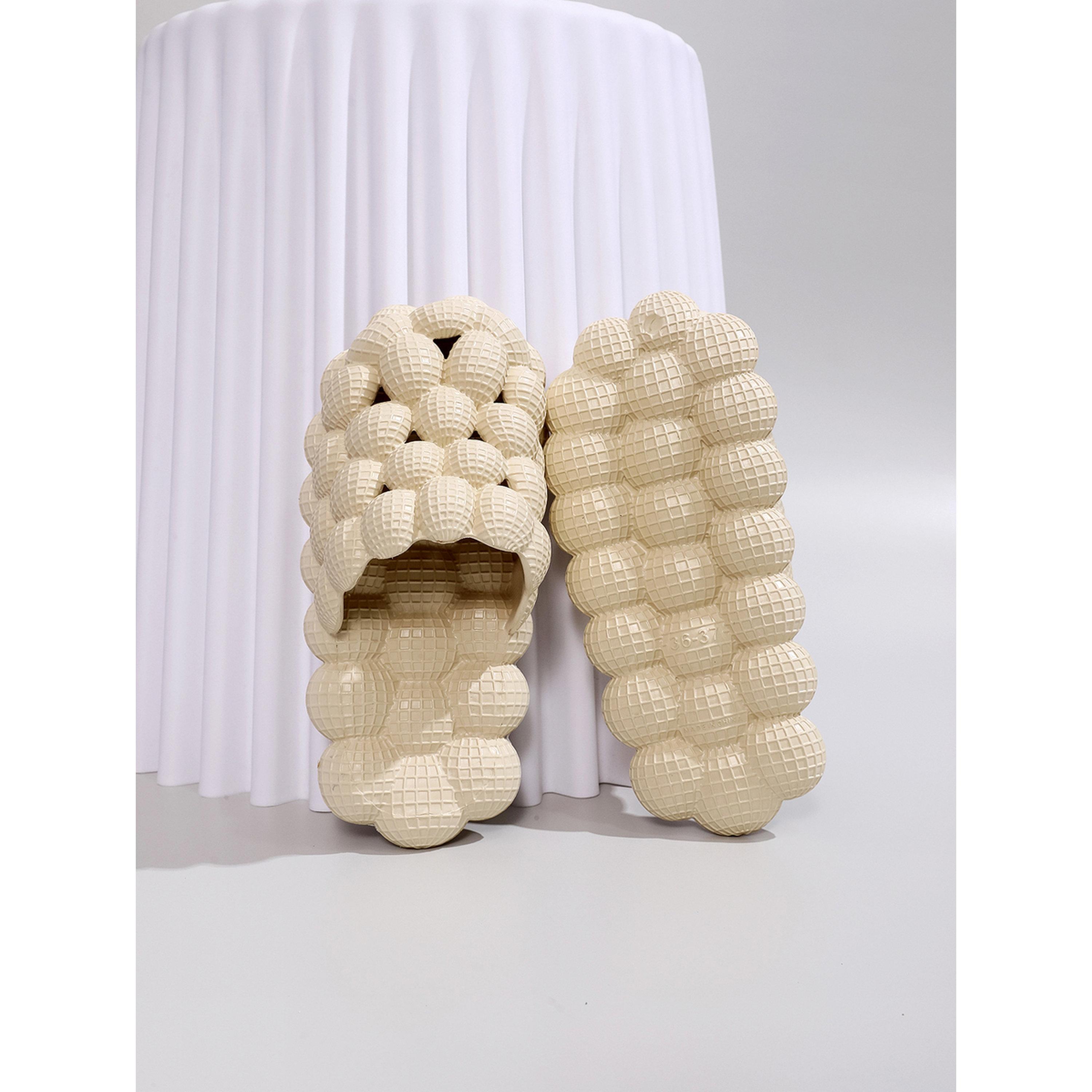 Take Two Comfy Beige Bubble Bedroom Slippers for Women-women-shoes-flats-mules-image-5