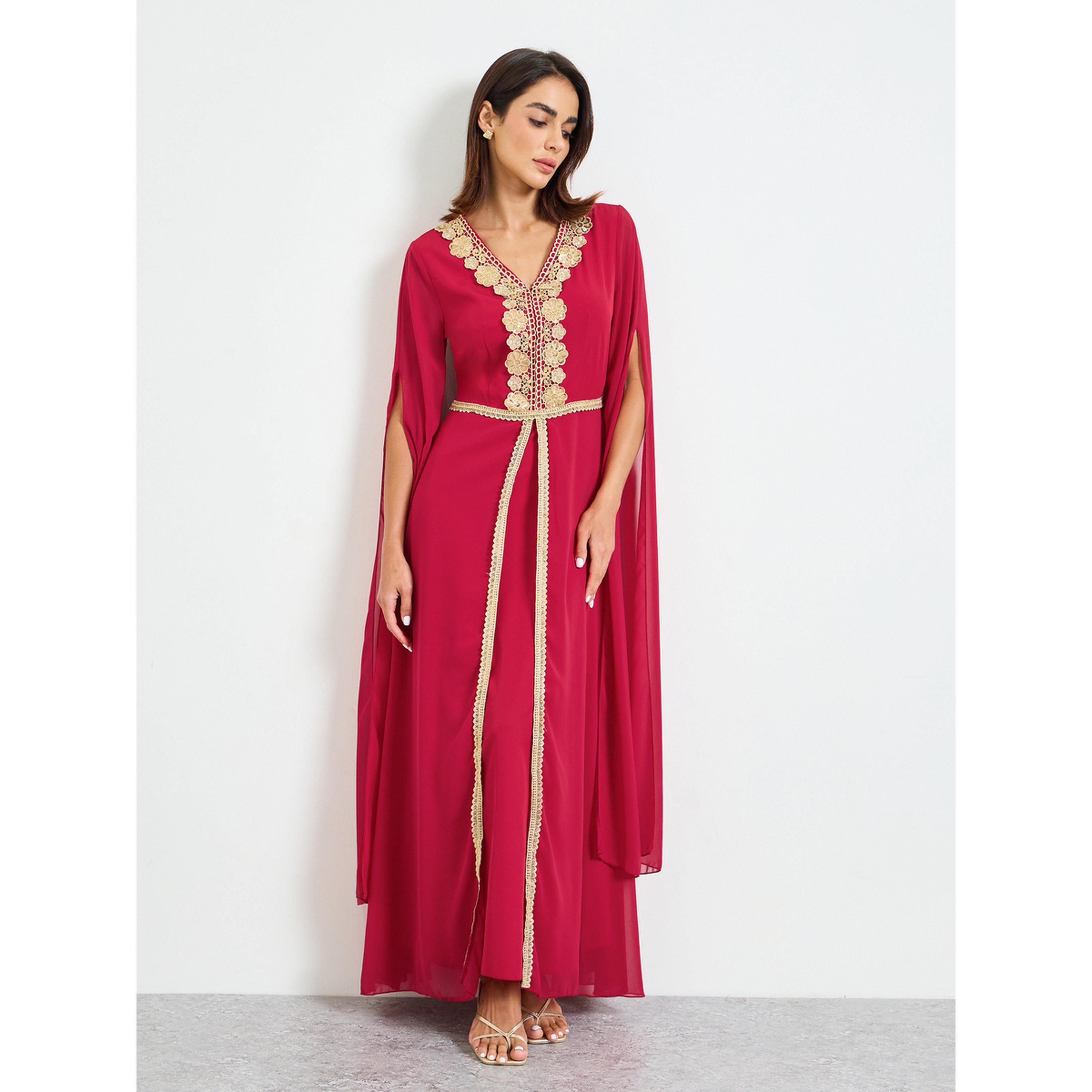 Take Two Embroidered Maxi Kaftan Dress with Long Sleeves-women-clothing-dresses-image-1