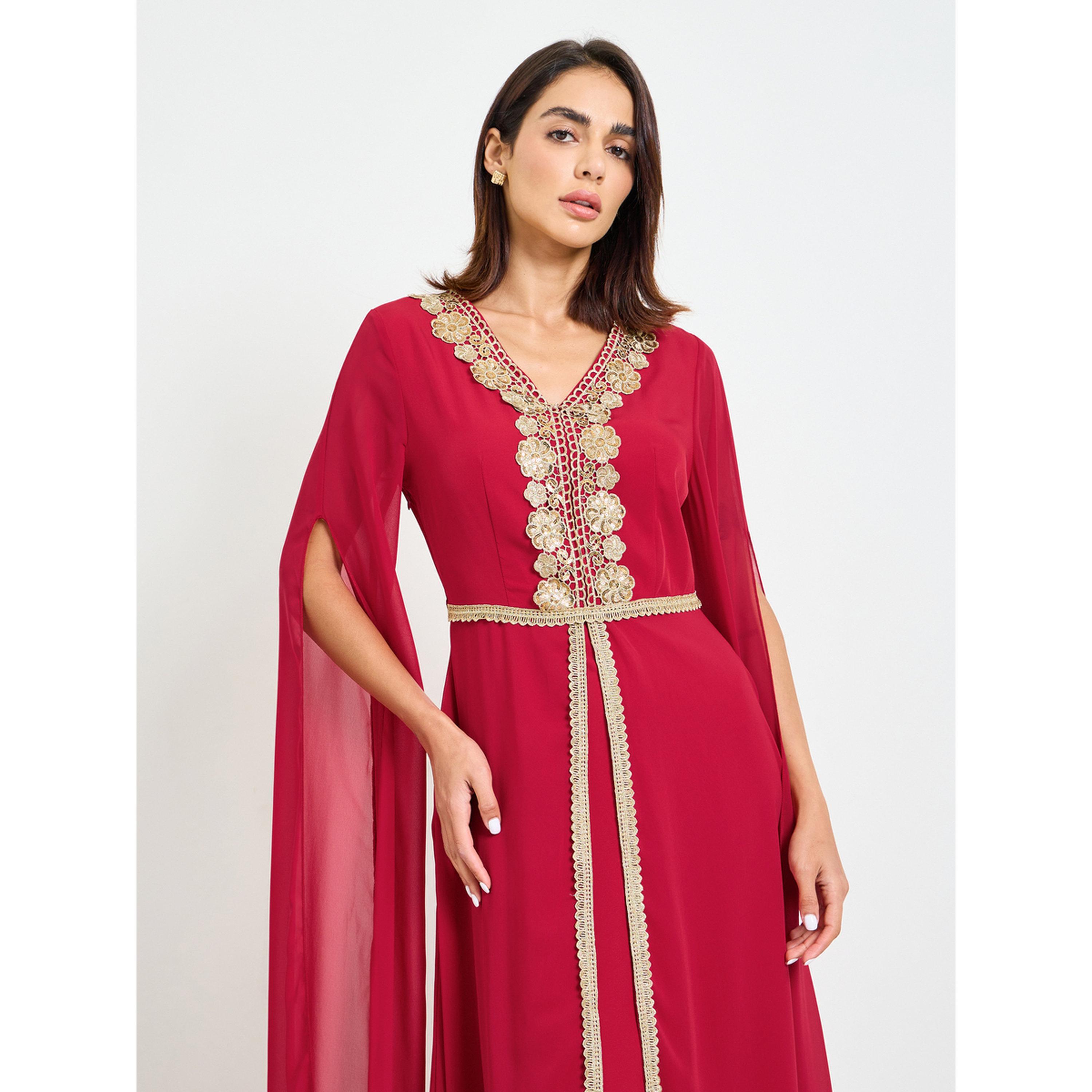 Take Two Embroidered Maxi Kaftan Dress with Long Sleeves-women-clothing-dresses-image-2