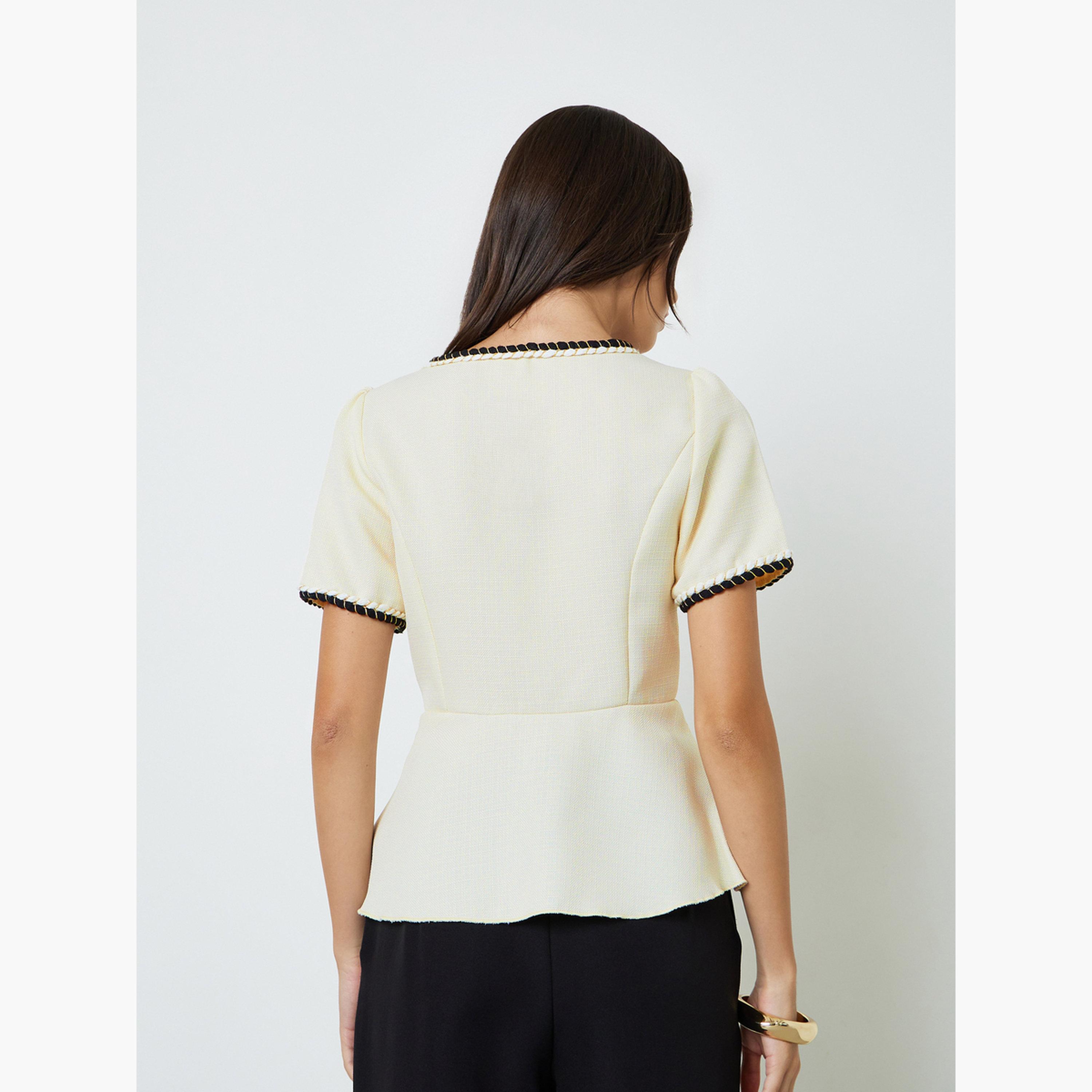 Take Two Beige Short Sleeve Peplum Top-women-clothing-shirtsandblouses-blouses-image-3