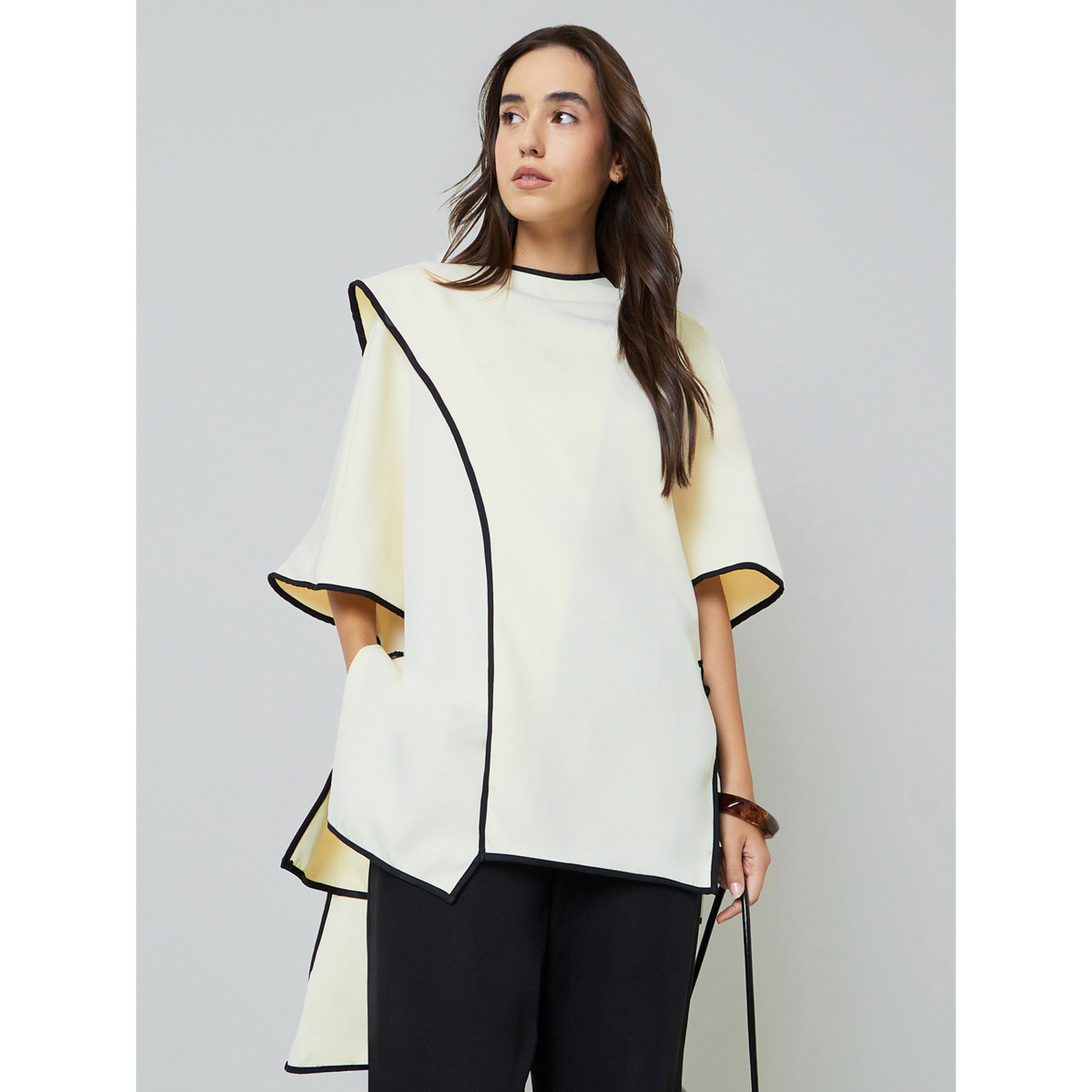 Take Two Beige Pullover with Black Trim-women-clothing-hoodiesandsweatshirts-sweatshirts-image-1