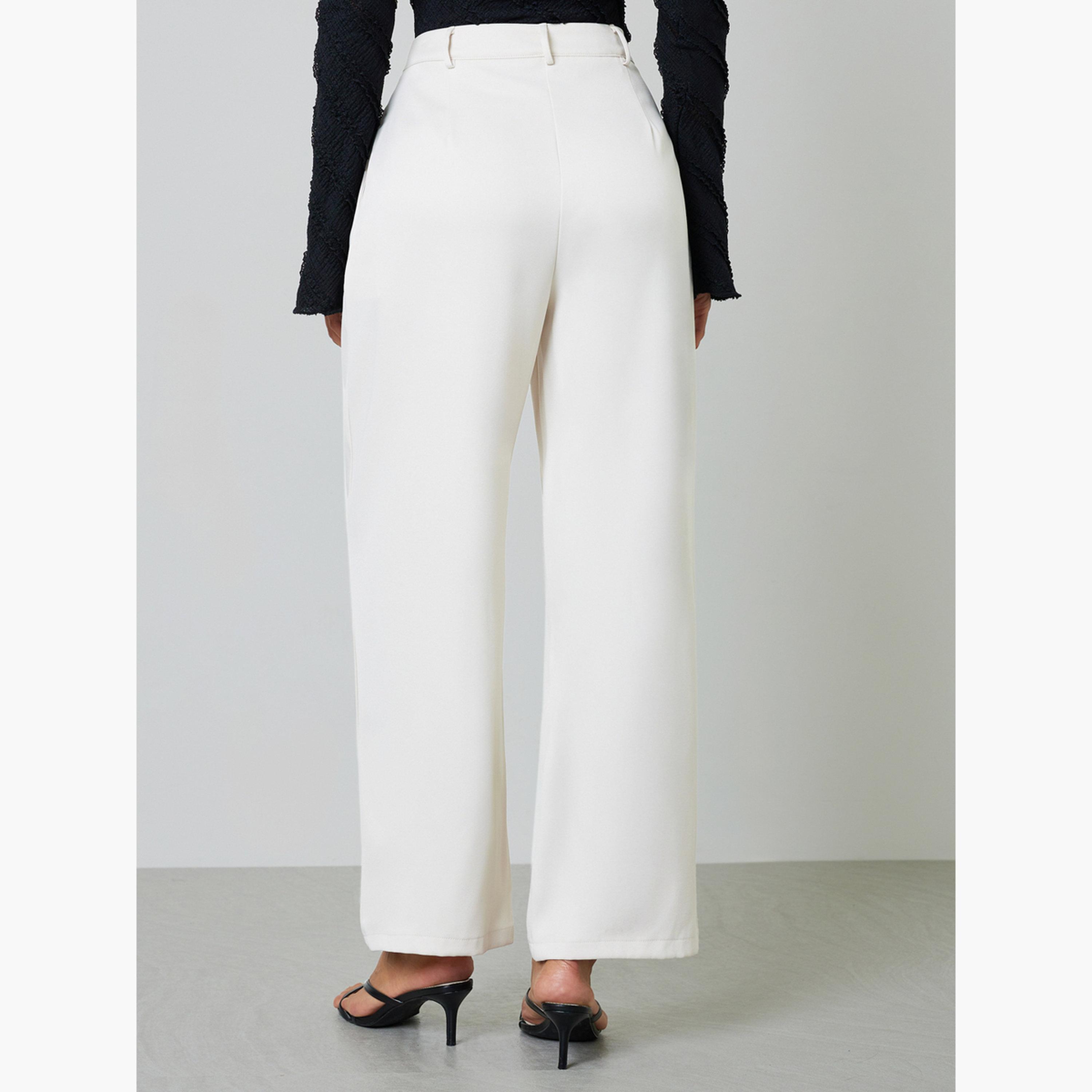 Take Two Beige Wide-Leg Pleated Trousers-women-clothing-trousers-image-4