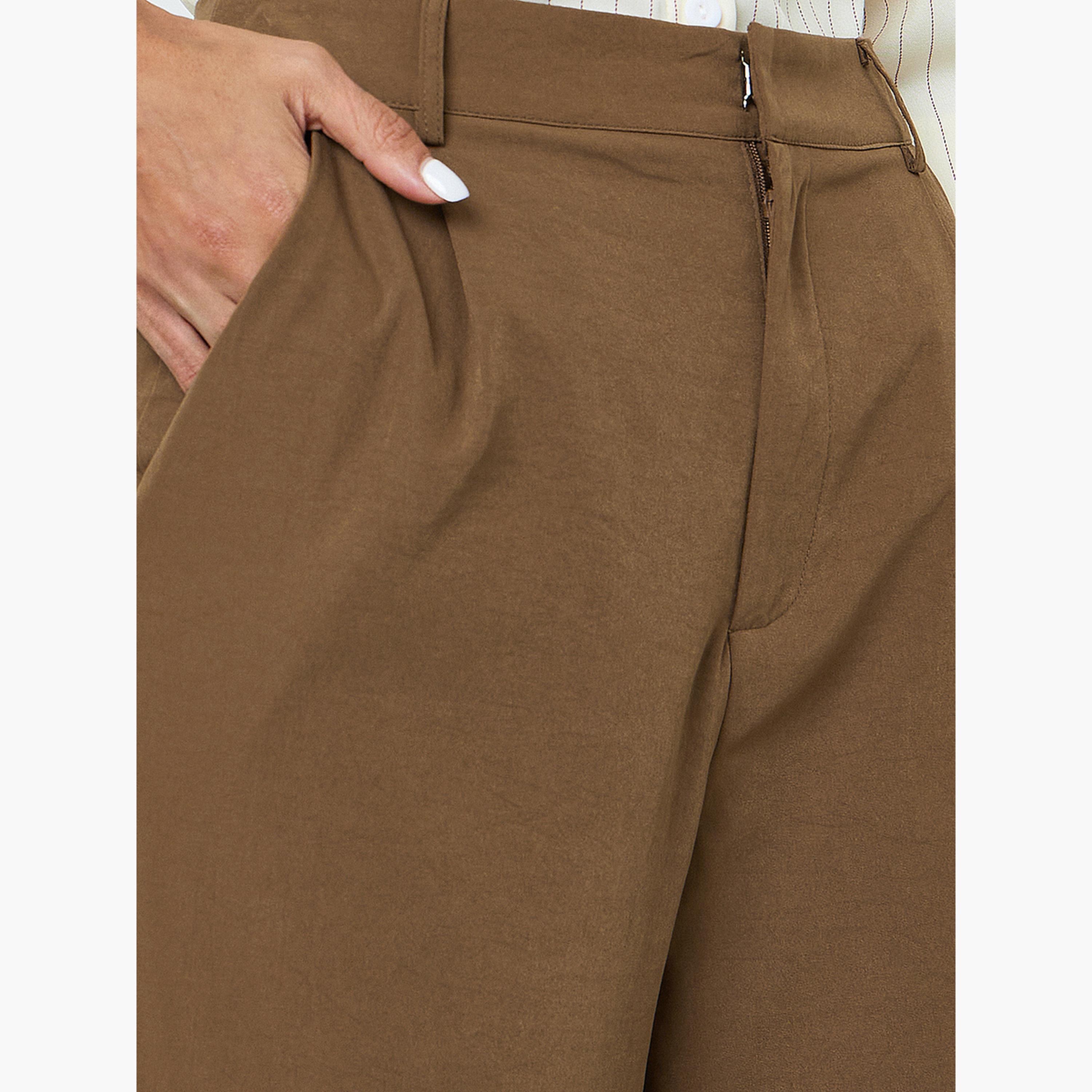 Take Two Coffee Brown Wide Leg Trousers-women-clothing-trousers-image-3