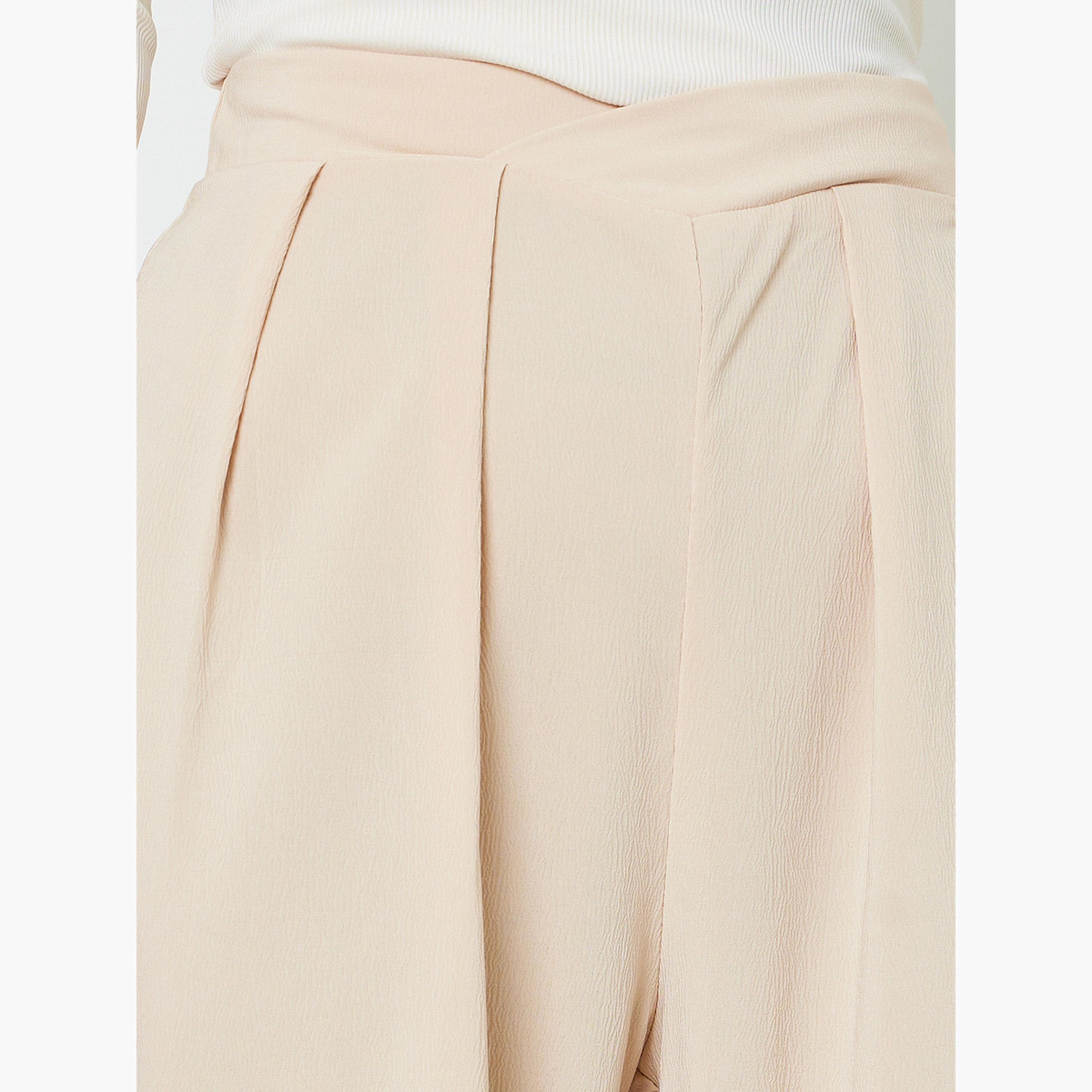 Take Two Khaki Wide-Leg Trousers with Pleats-women-clothing-joggers-image-3