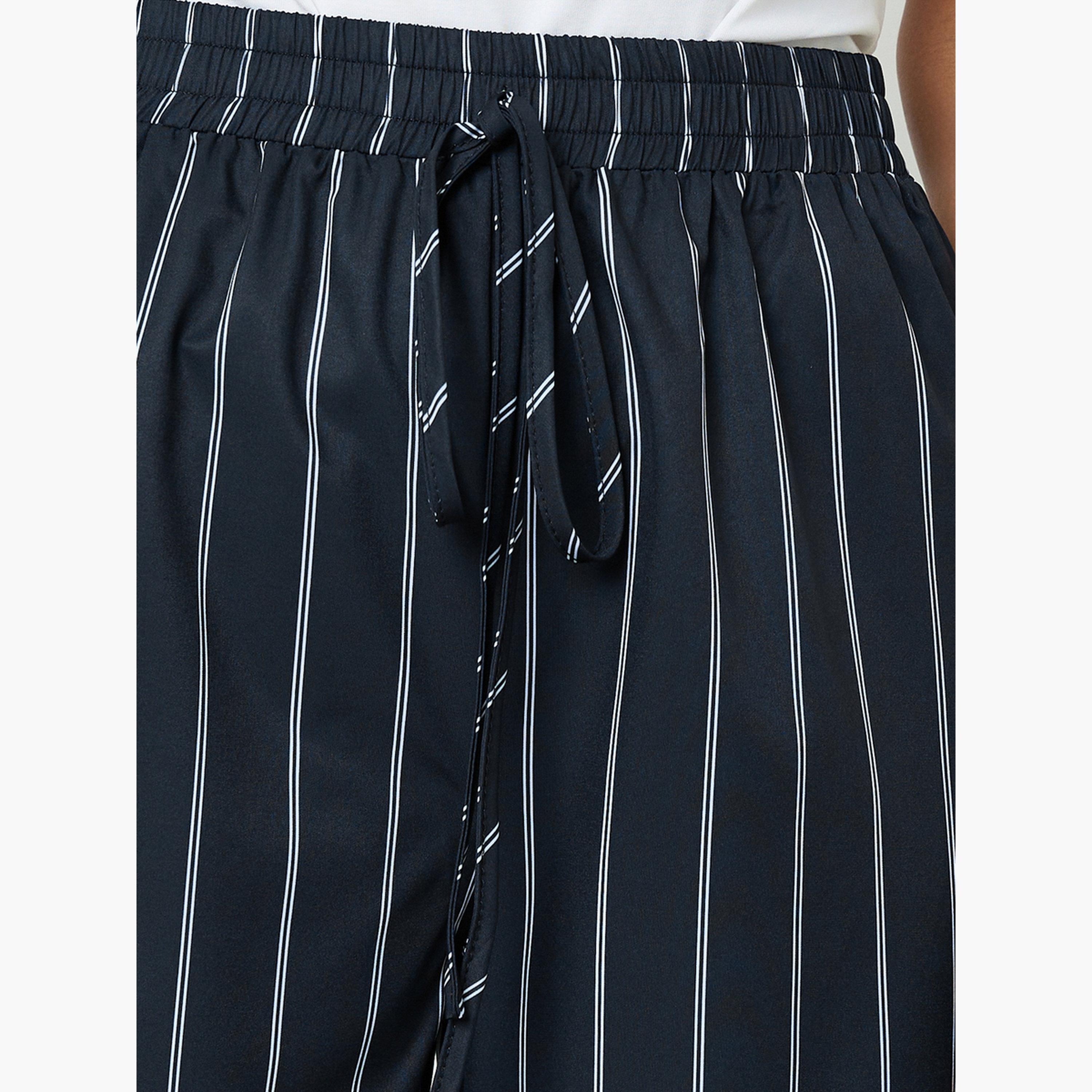 Take Two Black Striped Wide-Leg Trousers-women-clothing-joggers-image-3