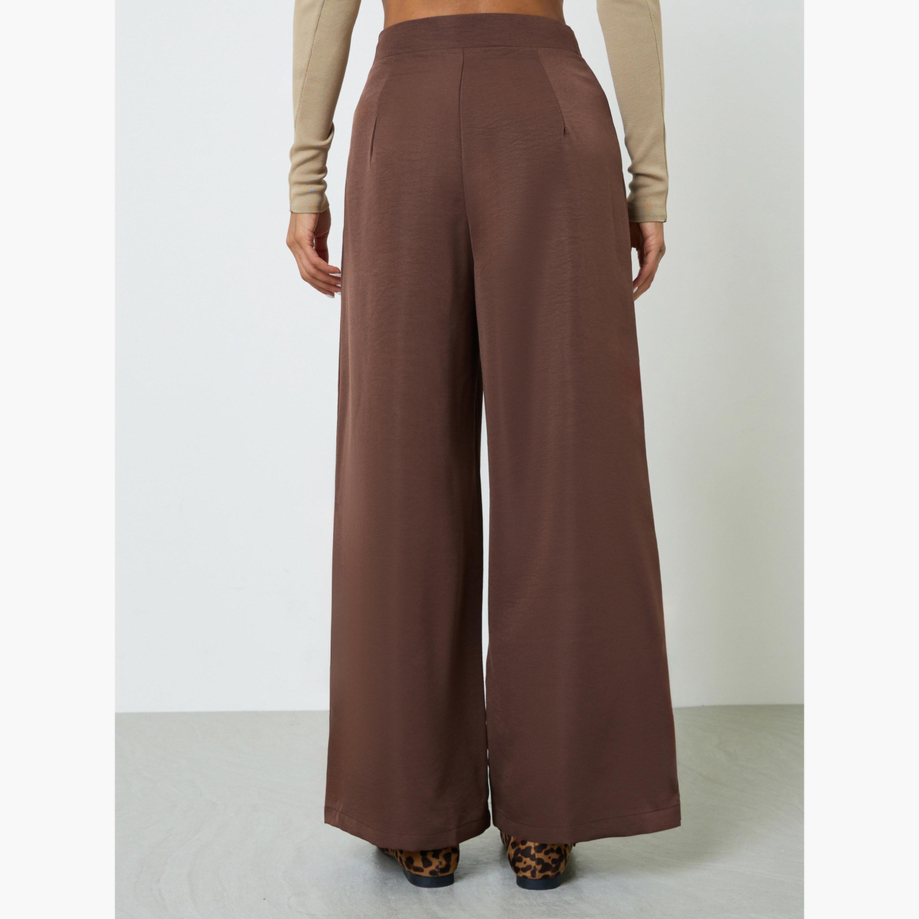 Take Two Elegant Brown Wide-Leg Pleated Trousers-women-clothing-trousers-image-4