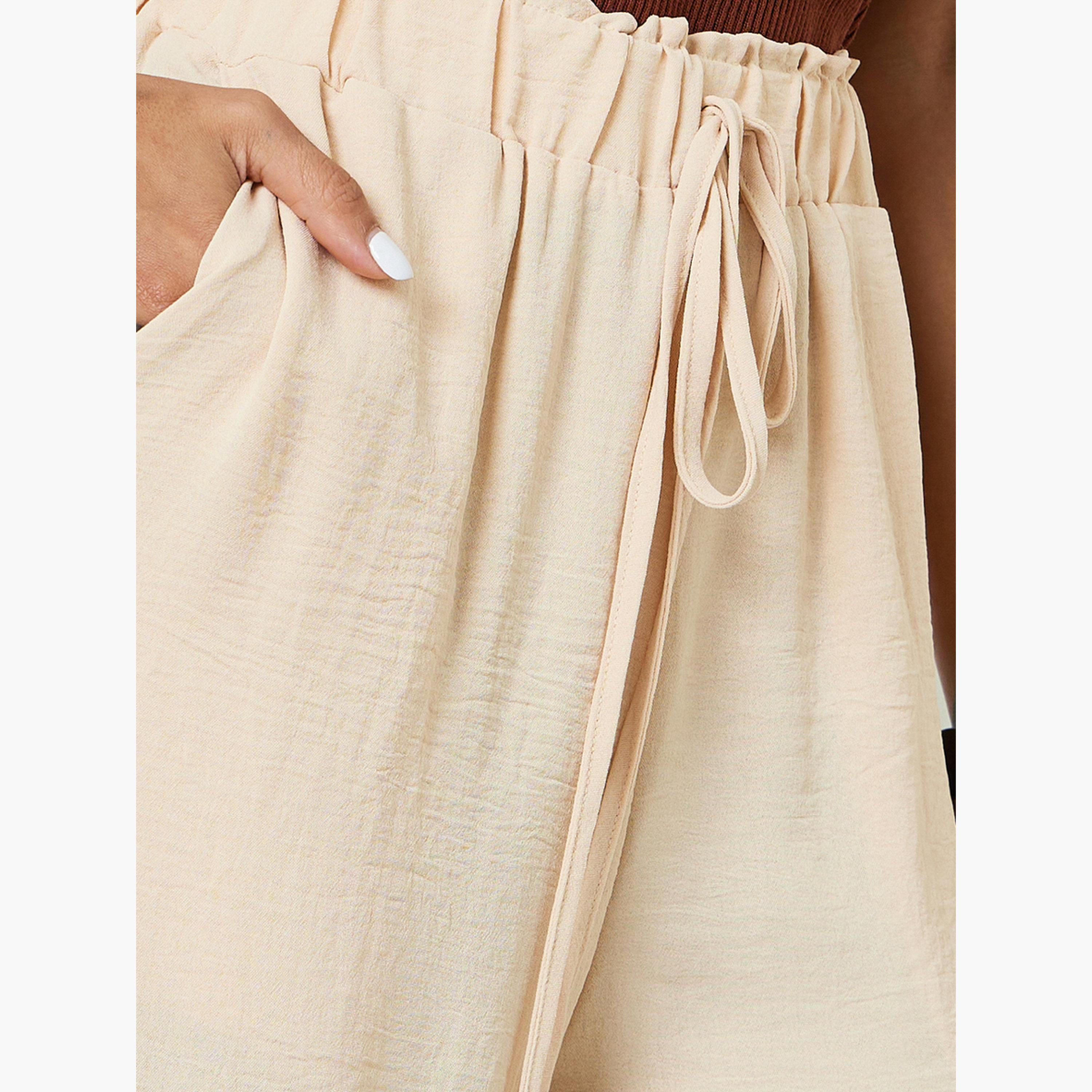Take Two Monochrome Wide-Leg Drawstring Trousers-women-clothing-joggers-image-3