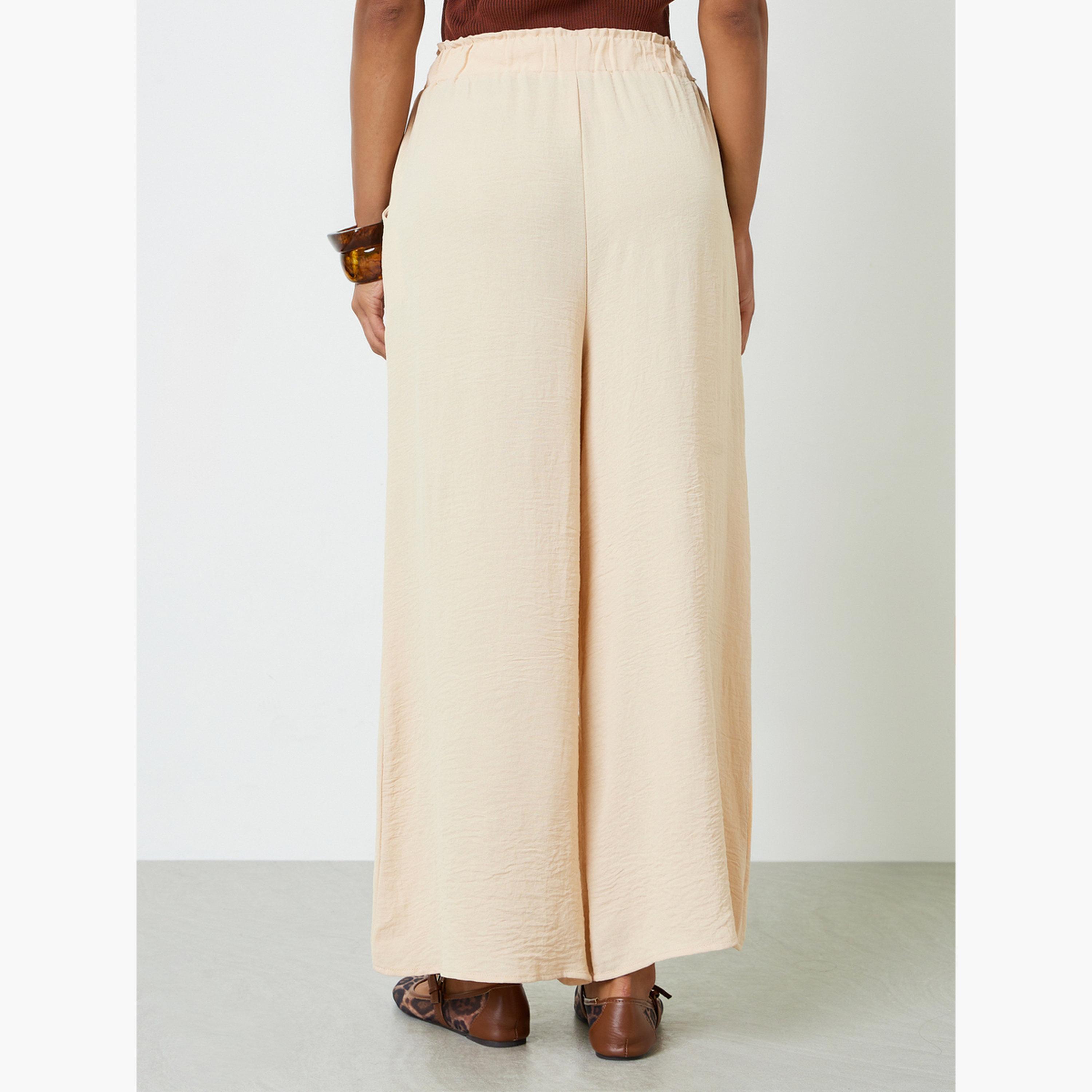 Take Two Monochrome Wide-Leg Drawstring Trousers-women-clothing-joggers-image-4
