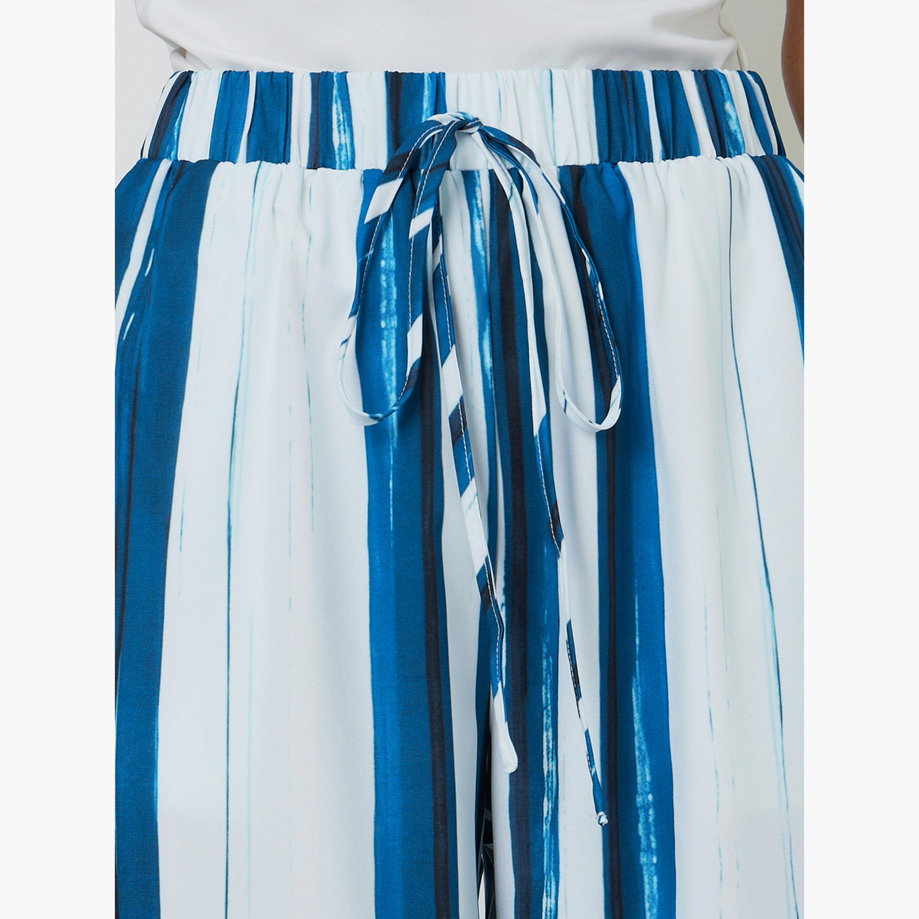 Take Two Multi-Stripe Wide-Leg Trousers with Drawstring Waist-women-clothing-joggers-image-3