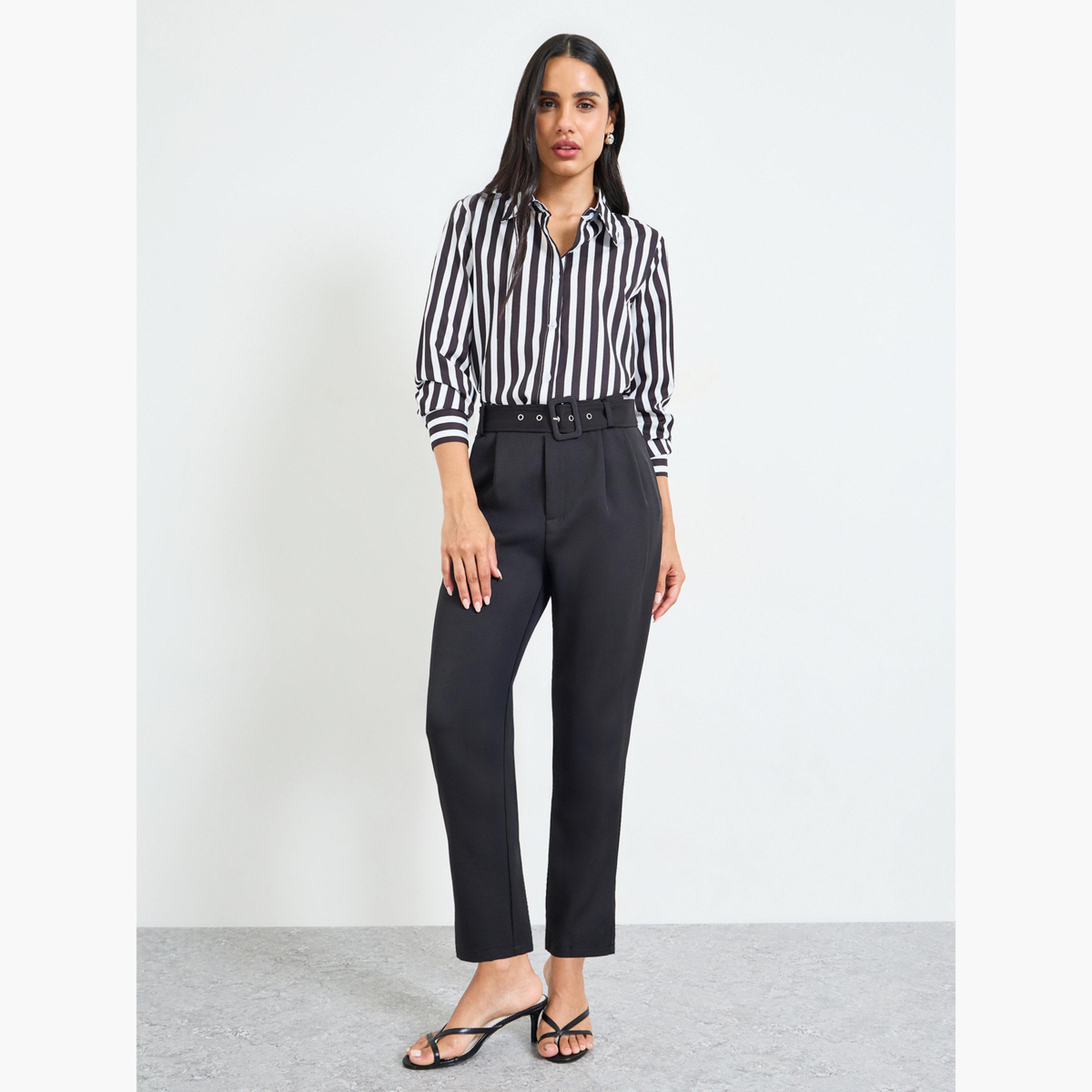 بلوزة بأكمام طويلة وأزرار مخطط-women-clothing-shirtsandblouses-shirts-image-2