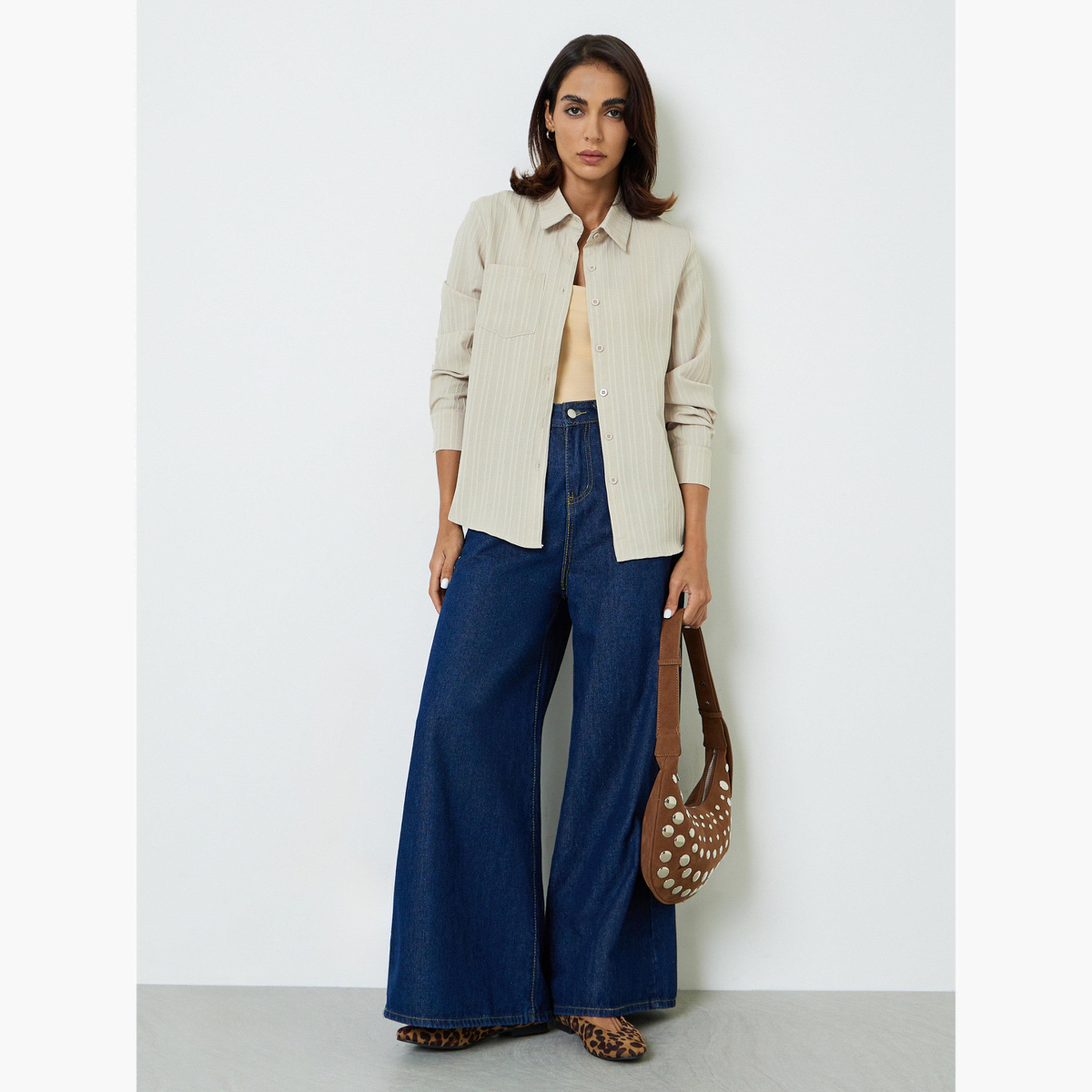 بلوزة بأكمام طويلة وقصة عادية-women-clothing-shirtsandblouses-shirts-image-2