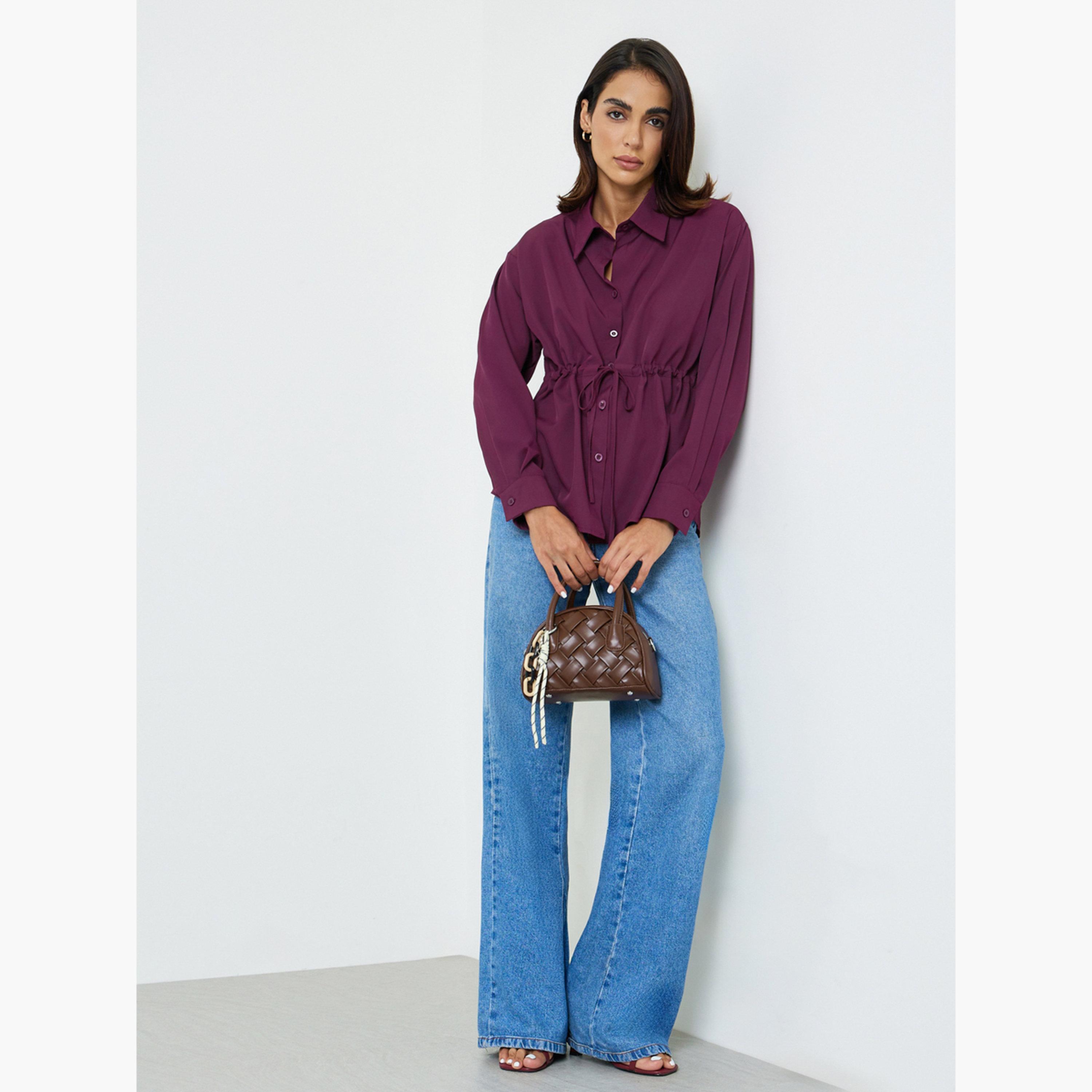 بلوزة برباط على الخصر أرجواني-women-clothing-shirtsandblouses-shirts-image-2