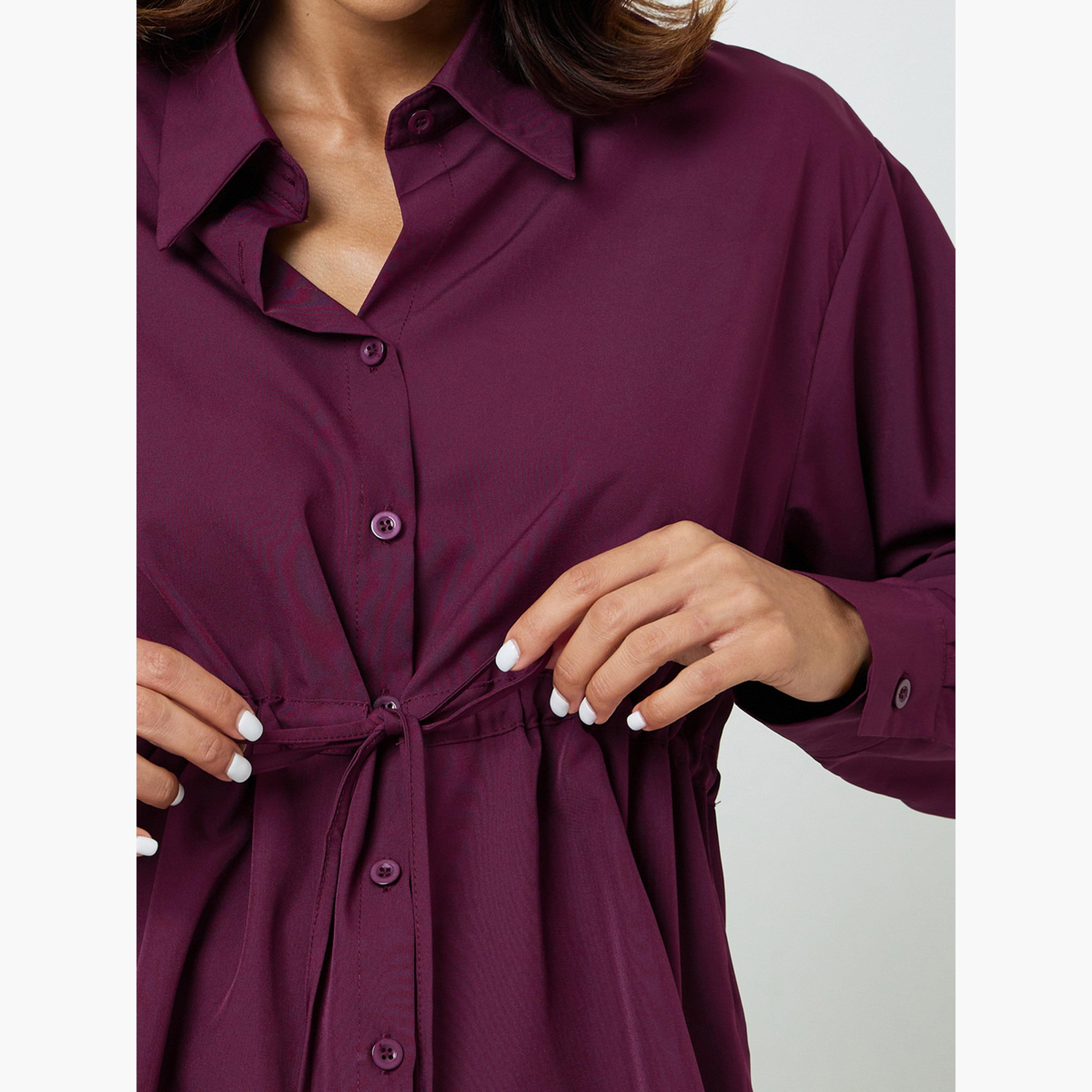 بلوزة برباط على الخصر أرجواني-women-clothing-shirtsandblouses-shirts-image-5