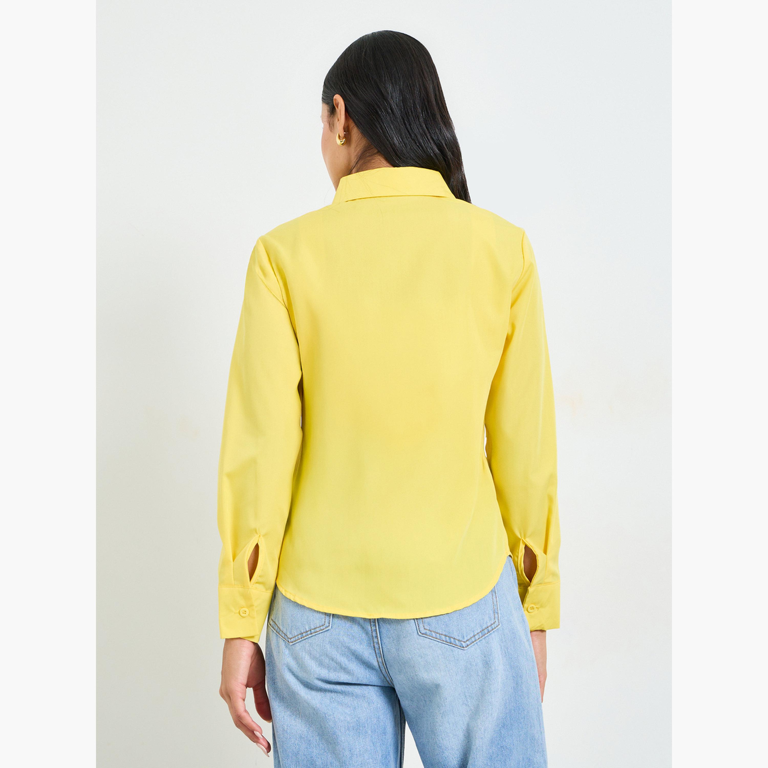 Take Two Yellow Long Sleeve Button-Up Shirt-women-clothing-shirtsandblouses-shirts-image-3