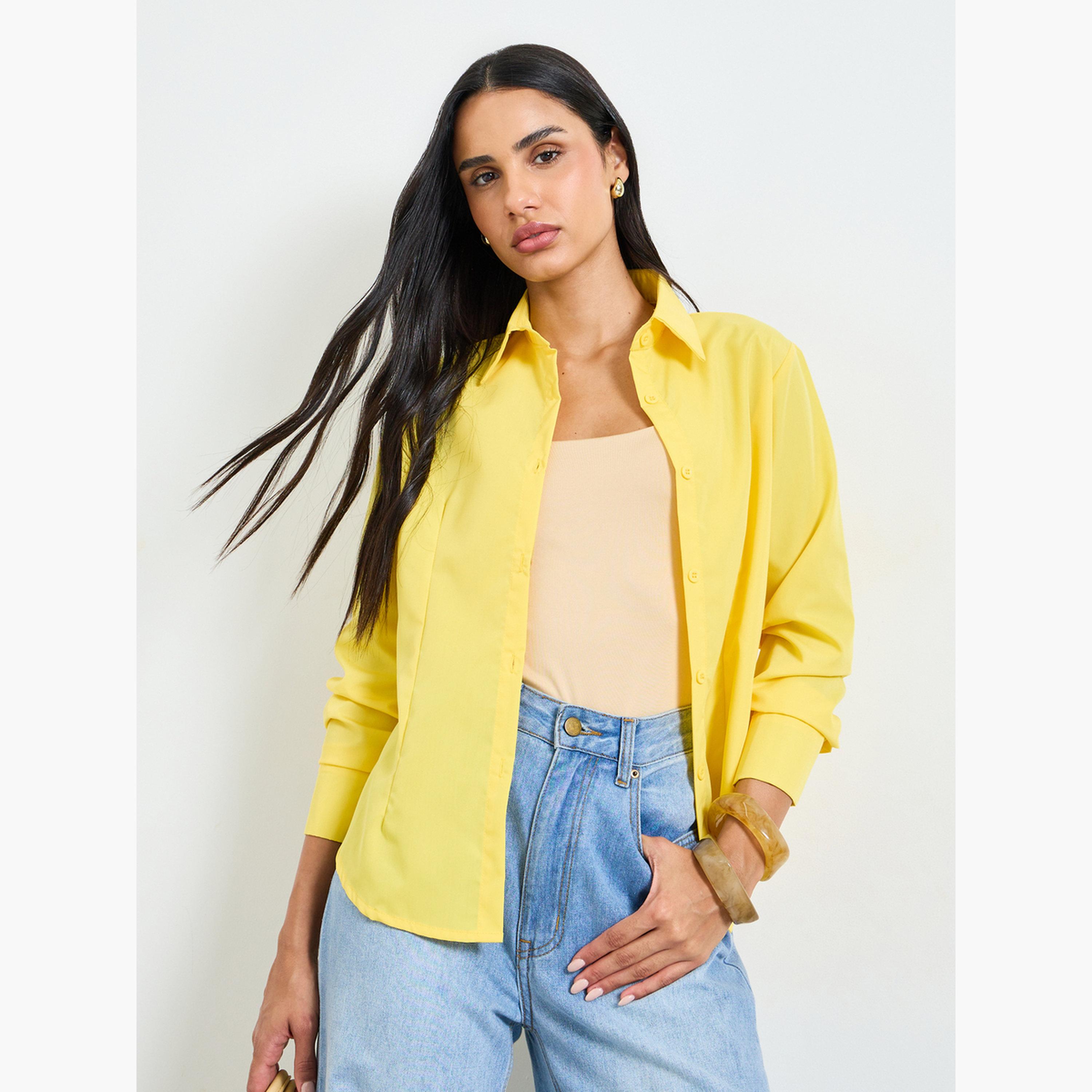 Take Two Yellow Long Sleeve Button-Up Shirt-women-clothing-shirtsandblouses-shirts-image-4