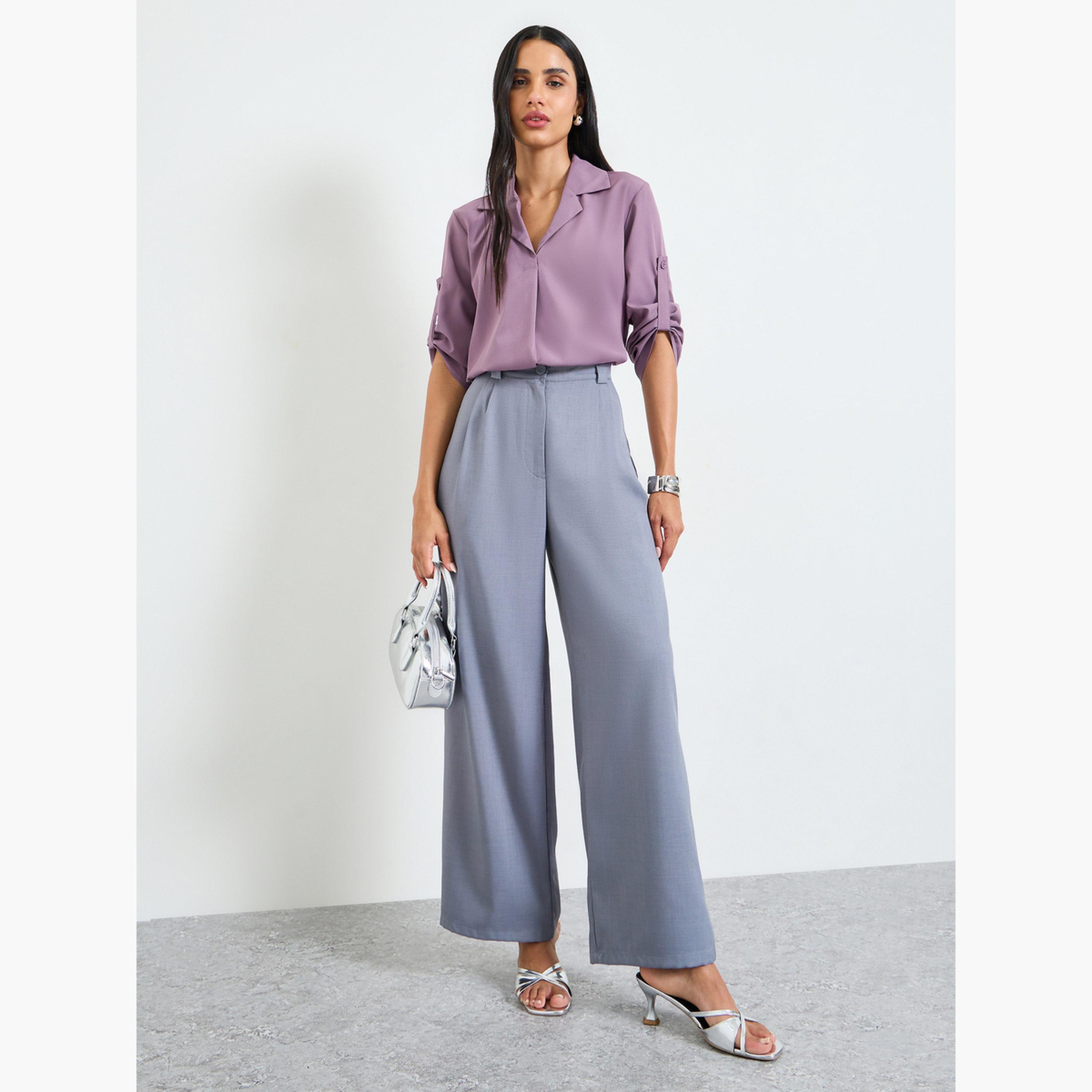 Take Two Purple 3/4 Sleeve Blouse-women-clothing-shirtsandblouses-blouses-image-2