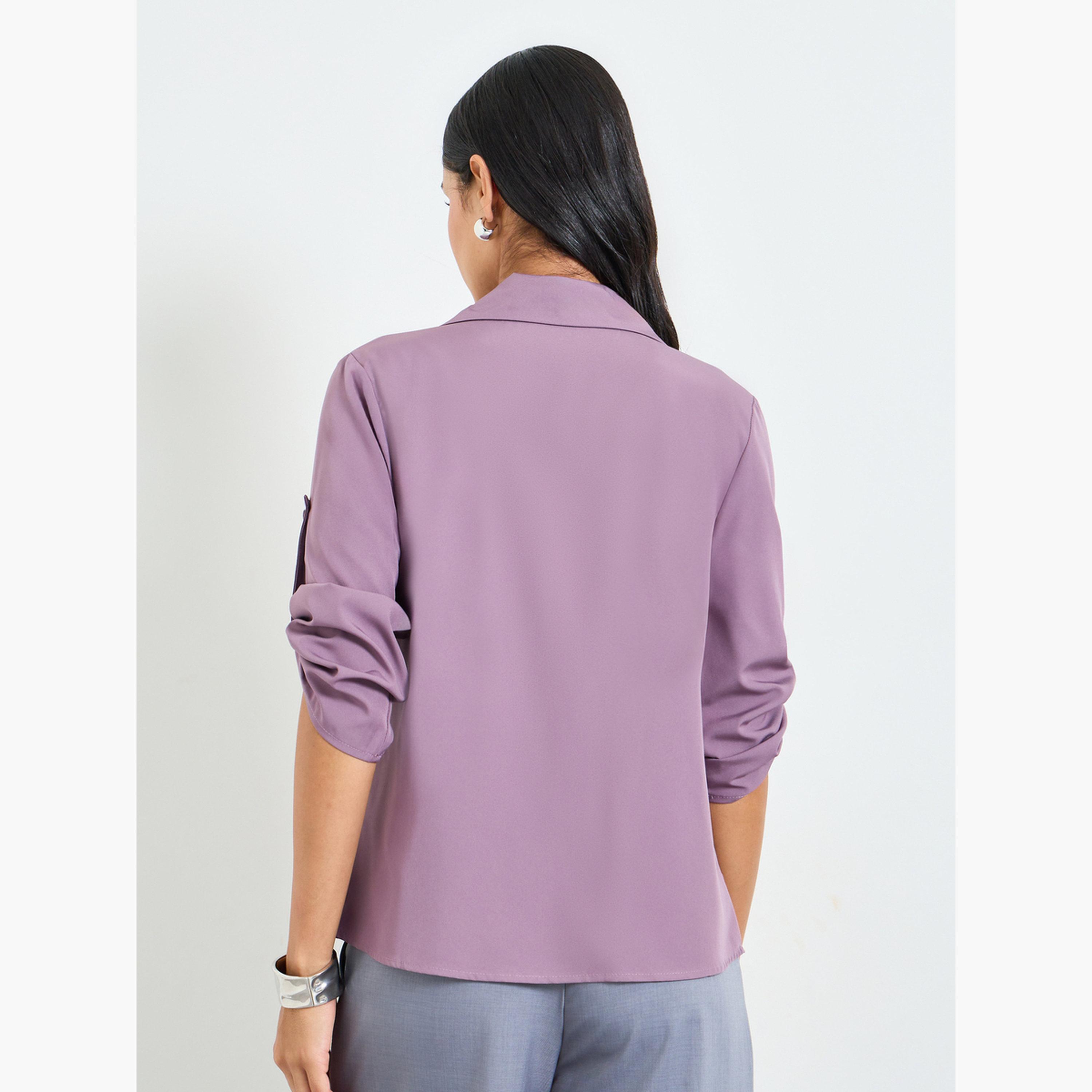 Take Two Purple 3/4 Sleeve Blouse-women-clothing-shirtsandblouses-blouses-image-3