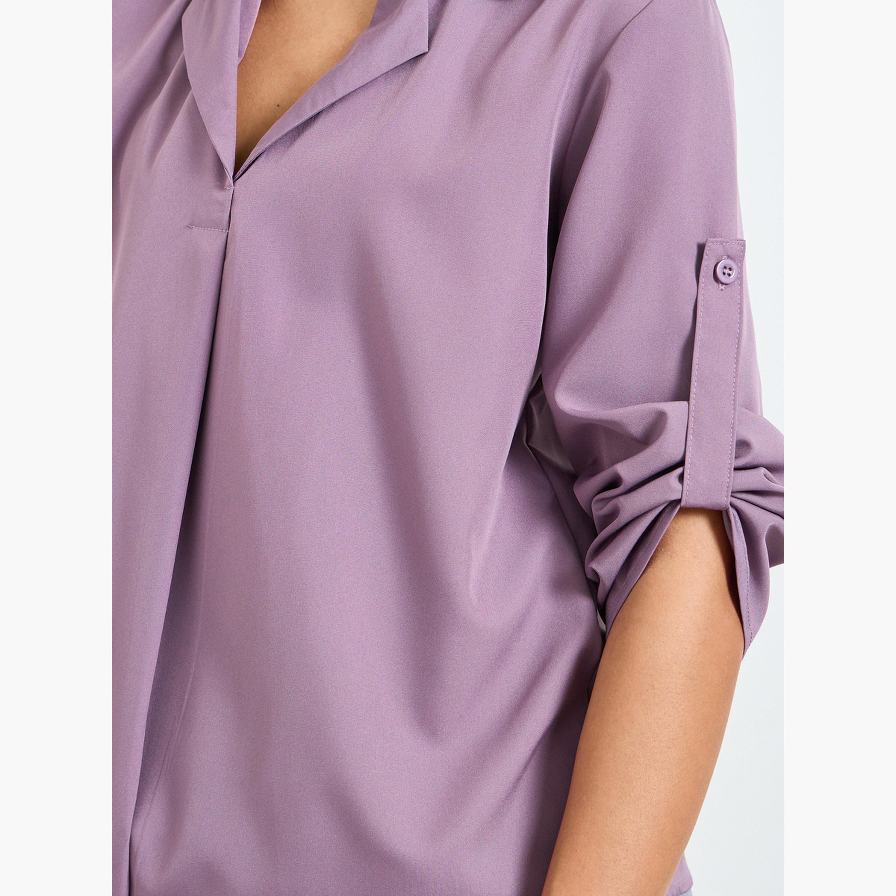 Take Two Purple 3/4 Sleeve Blouse-women-clothing-shirtsandblouses-blouses-image-5
