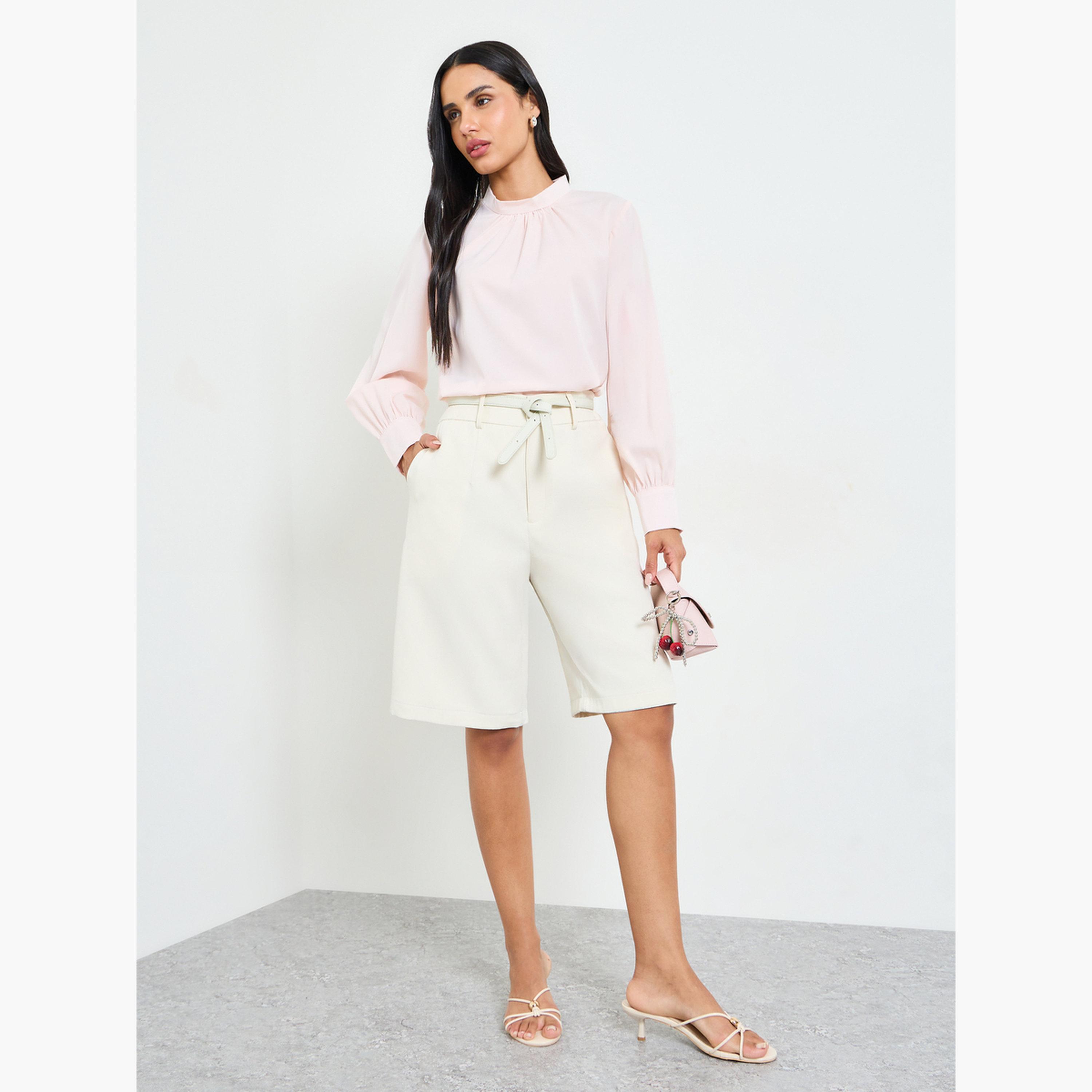 بلوزة بأكمام طويلة باللون الكريمي-women-clothing-shirtsandblouses-blouses-image-2
