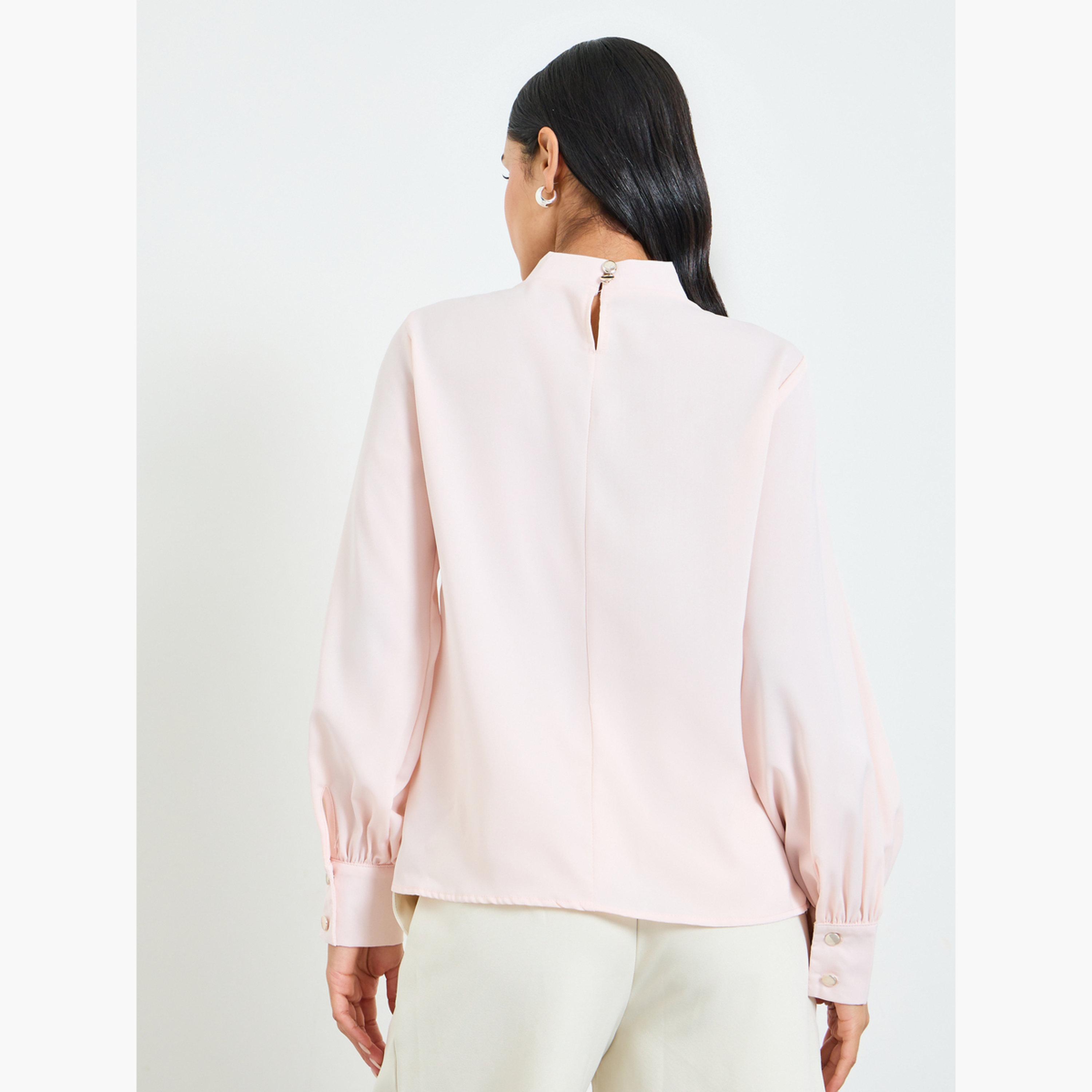 بلوزة بأكمام طويلة باللون الكريمي-women-clothing-shirtsandblouses-blouses-image-3
