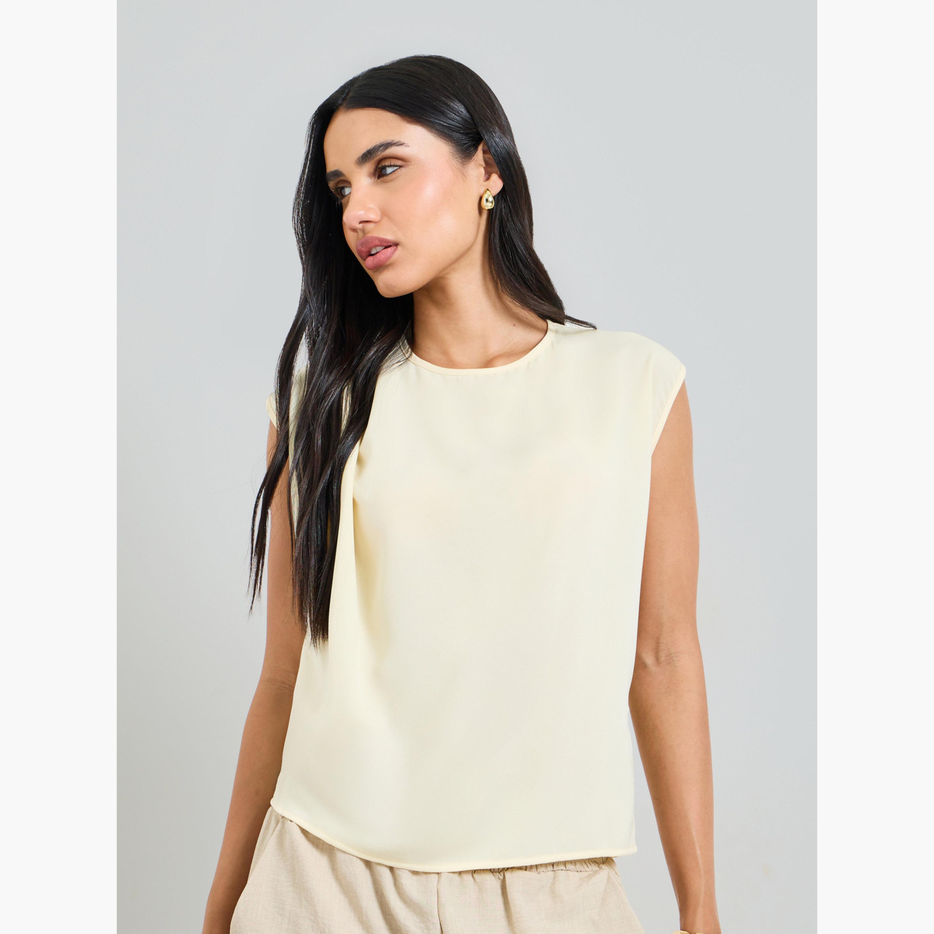 Take Two Short Sleeve Round Neck Blouse-women-clothing-shirtsandblouses-blouses-image-1