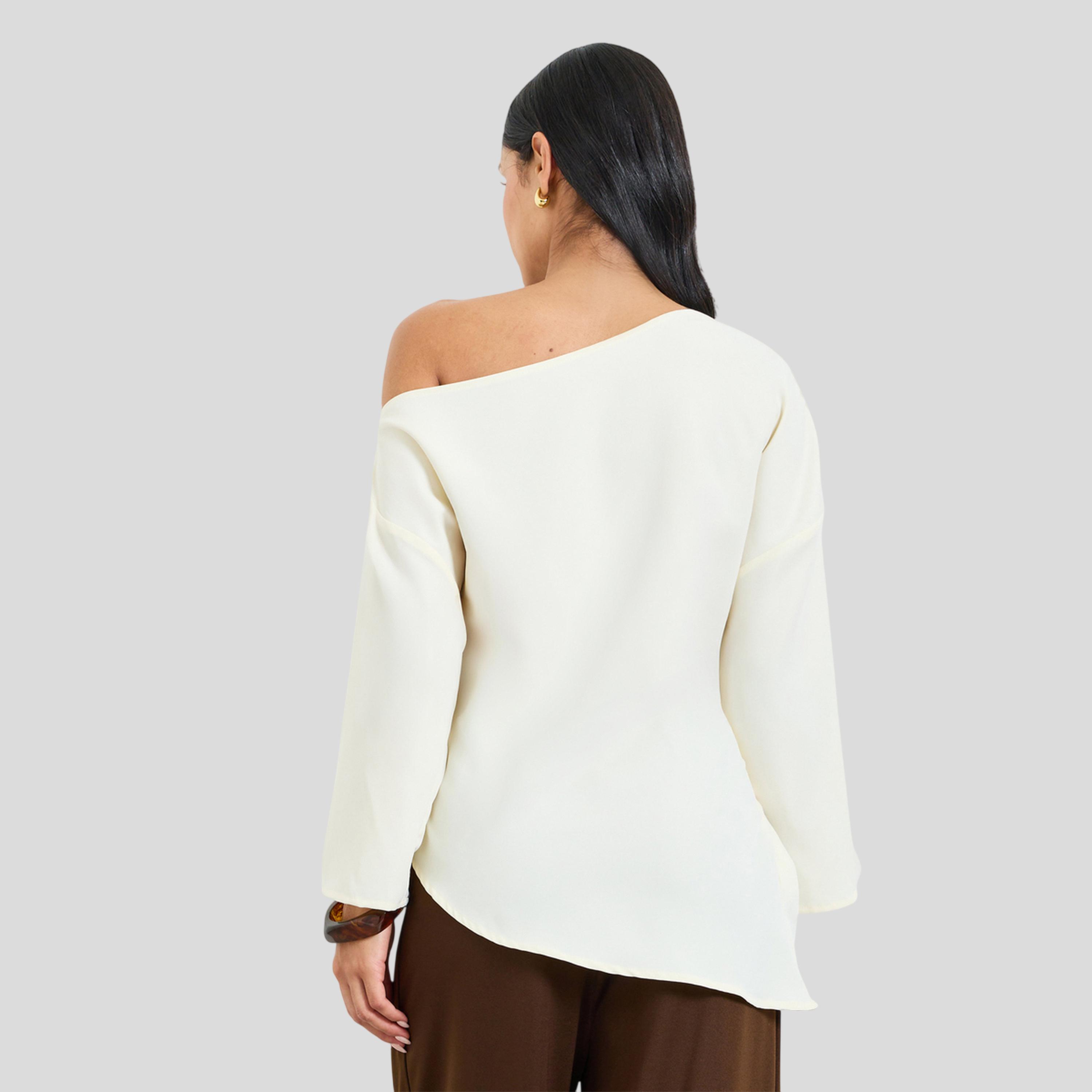 Take Two Beige Long Sleeve Regular Top with Ring Detail-women-clothing-shirtsandblouses-blouses-image-4