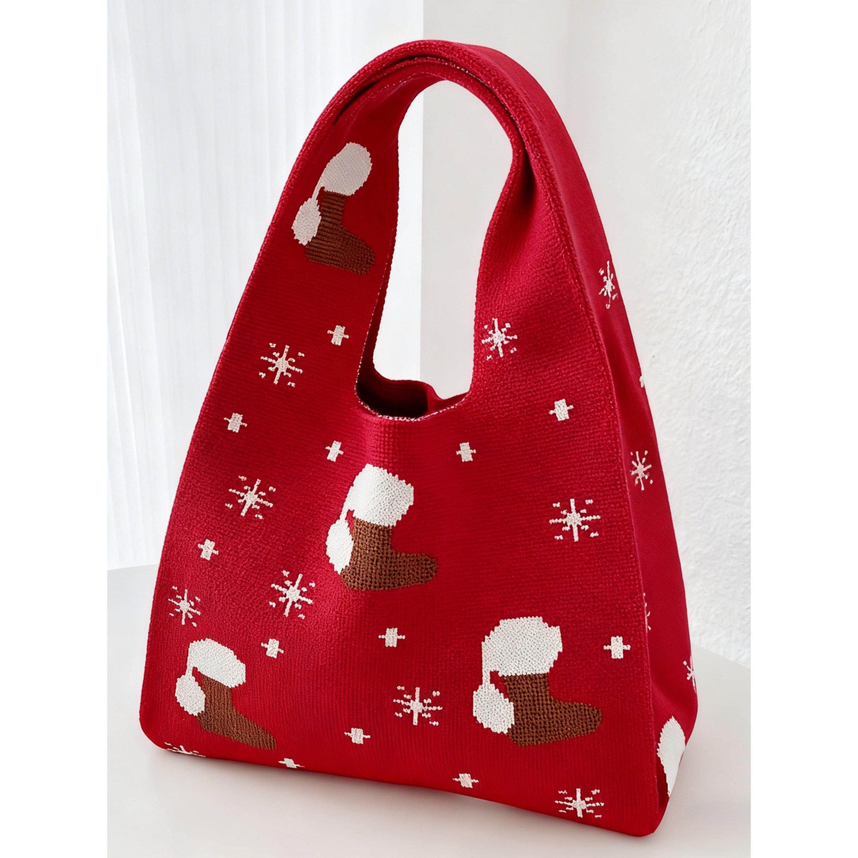 Take Two Festive Red Knit Christmas Tote Bag-women-bagsandwallets-handbags-image-1