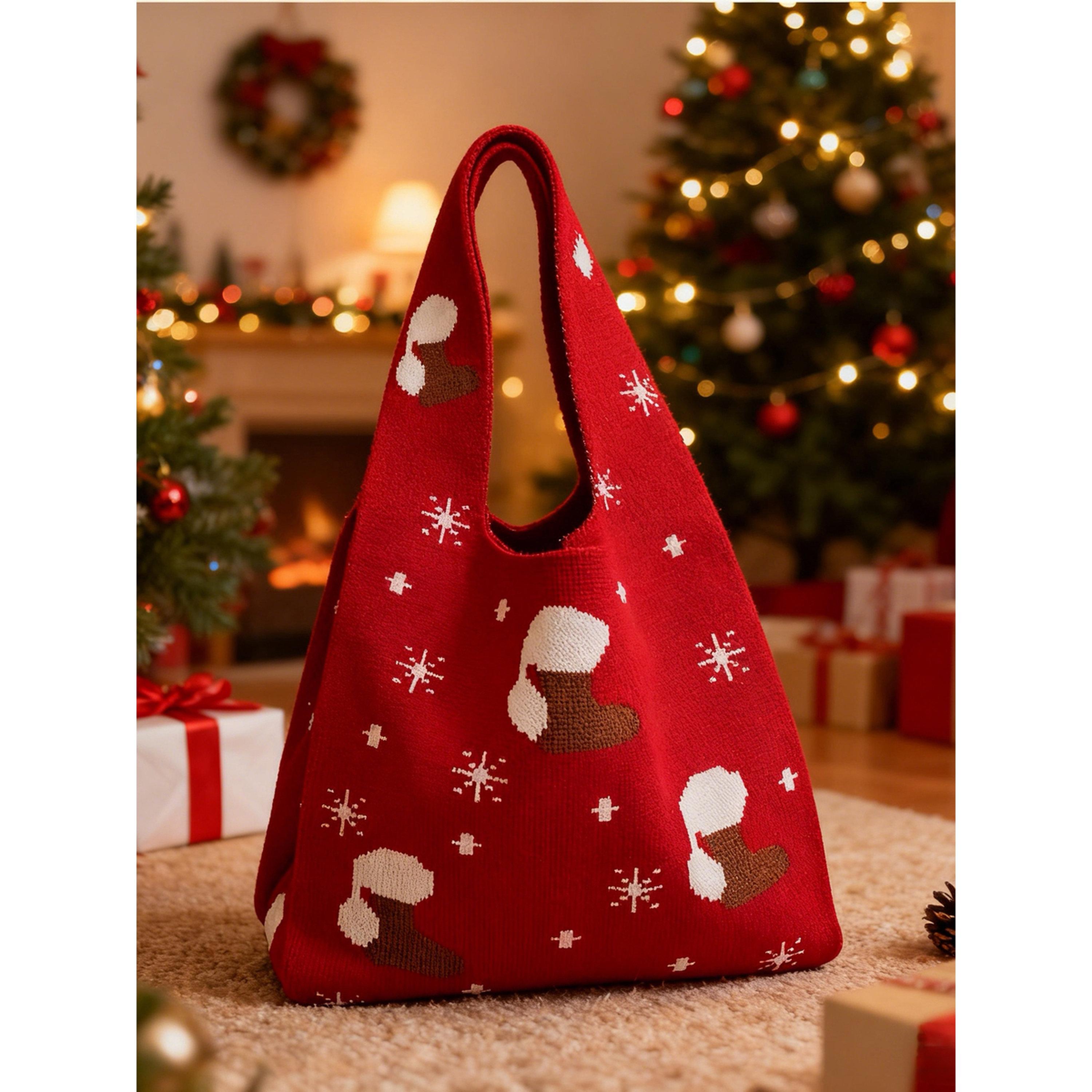 Take Two Festive Red Knit Christmas Tote Bag-women-bagsandwallets-handbags-image-2