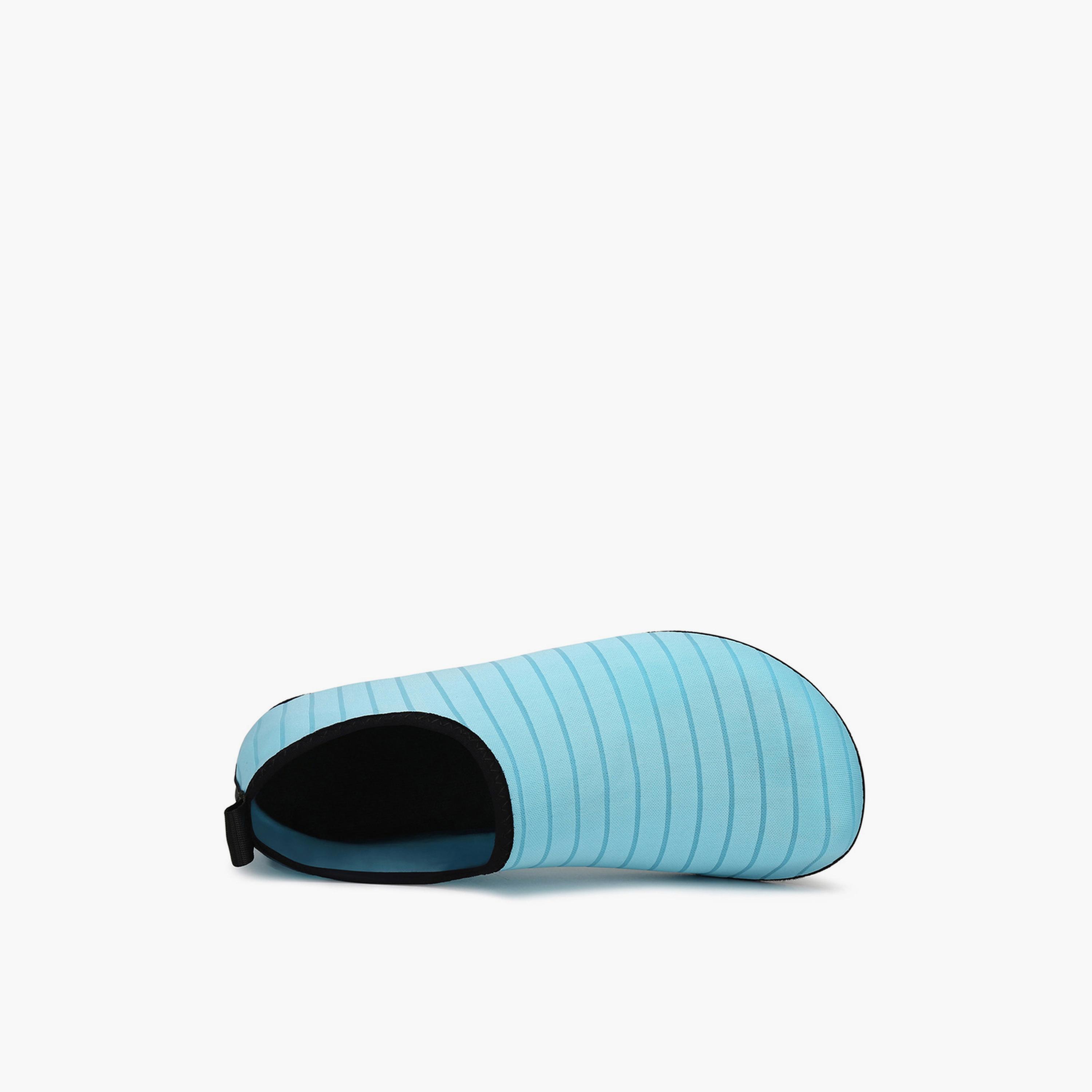 Take Two Womens Light Blue Striped Aqua Socks - Comfortable Flatform Slip-On-women-shoes-sneakers-image-4