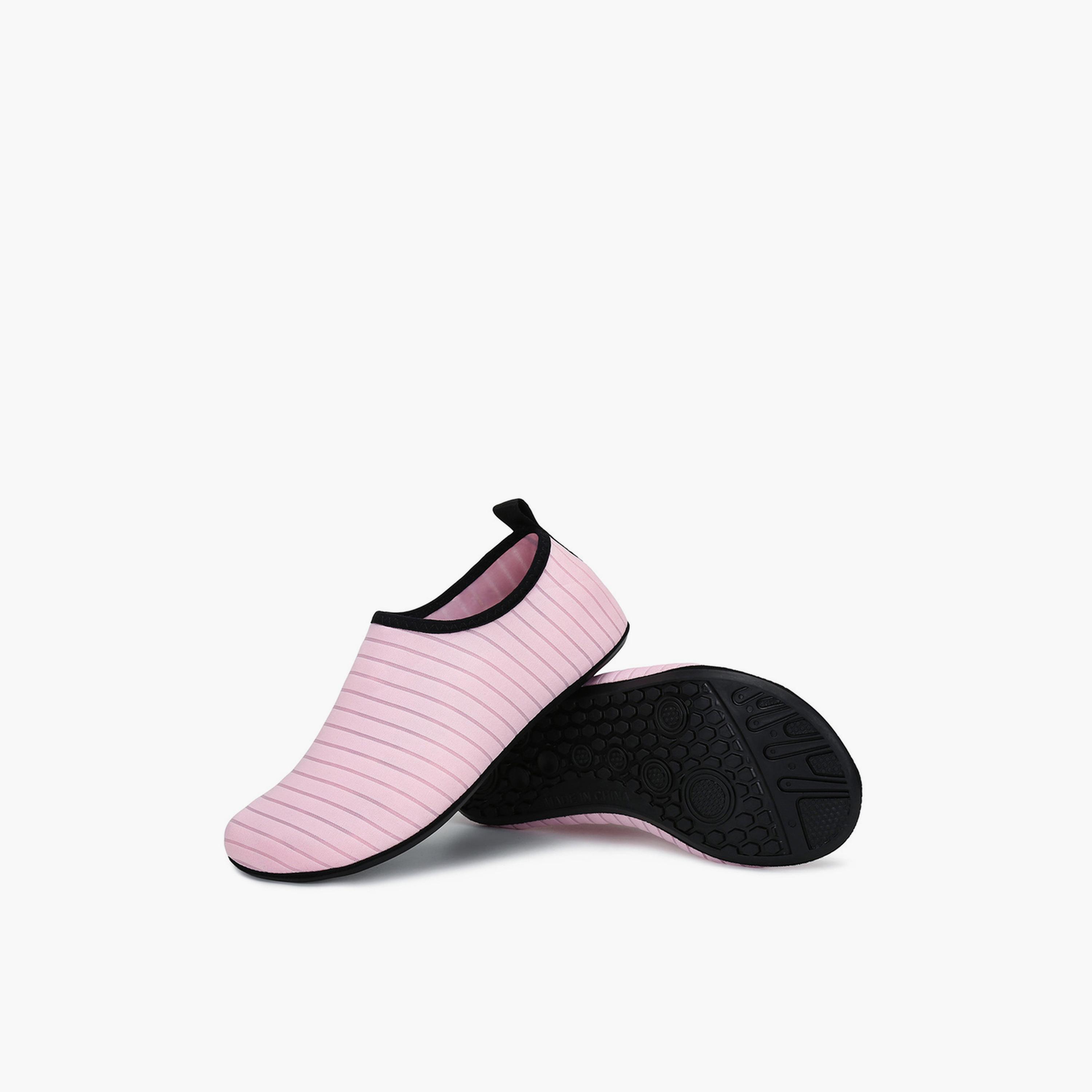 Take Two Light Pink Striped Aqua Shoes for Women - Quick Dry Flats-women-shoes-sneakers-image-1