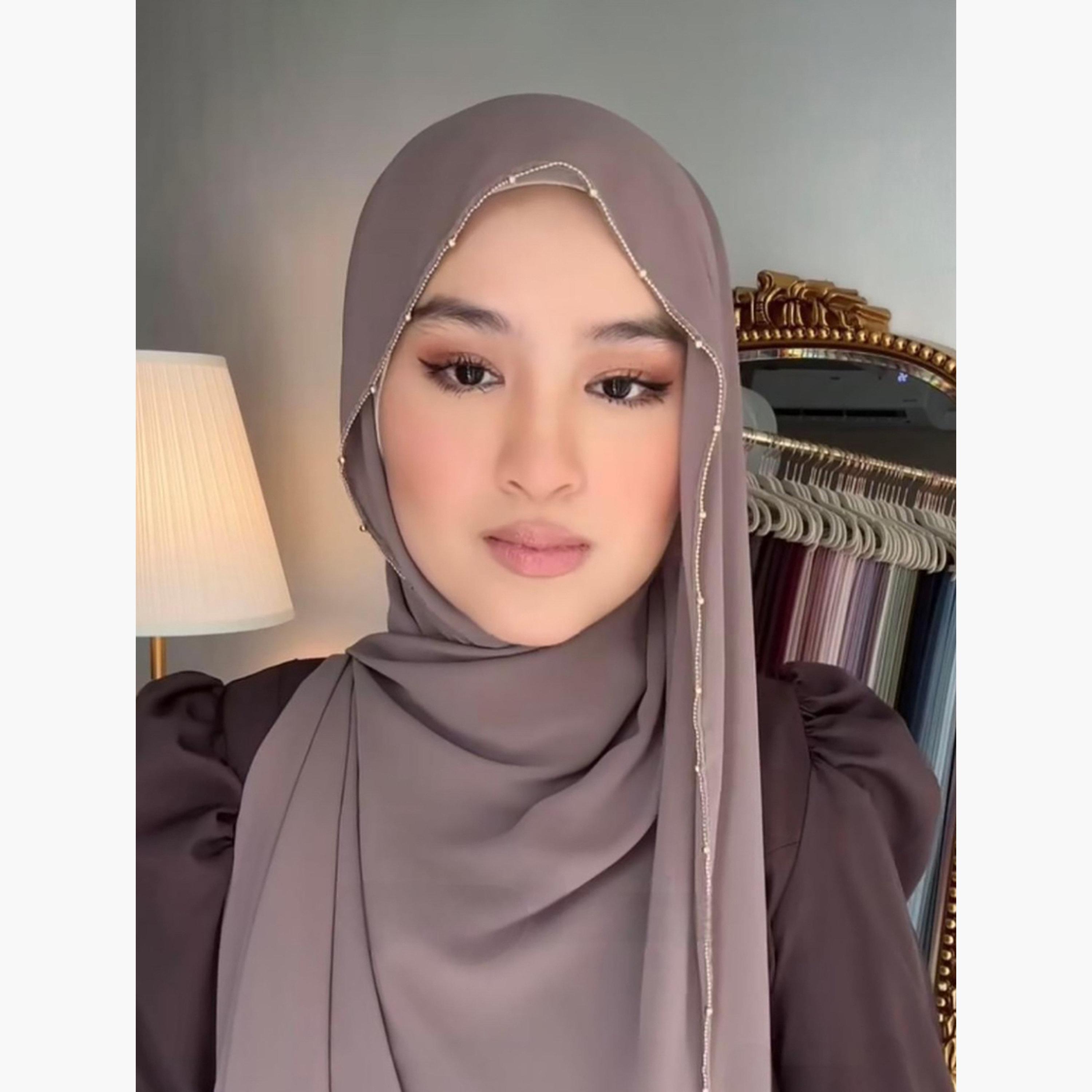 Take Two Grey Beaded Hijab-women-arabicclothing-headscarf-hijab-image-3