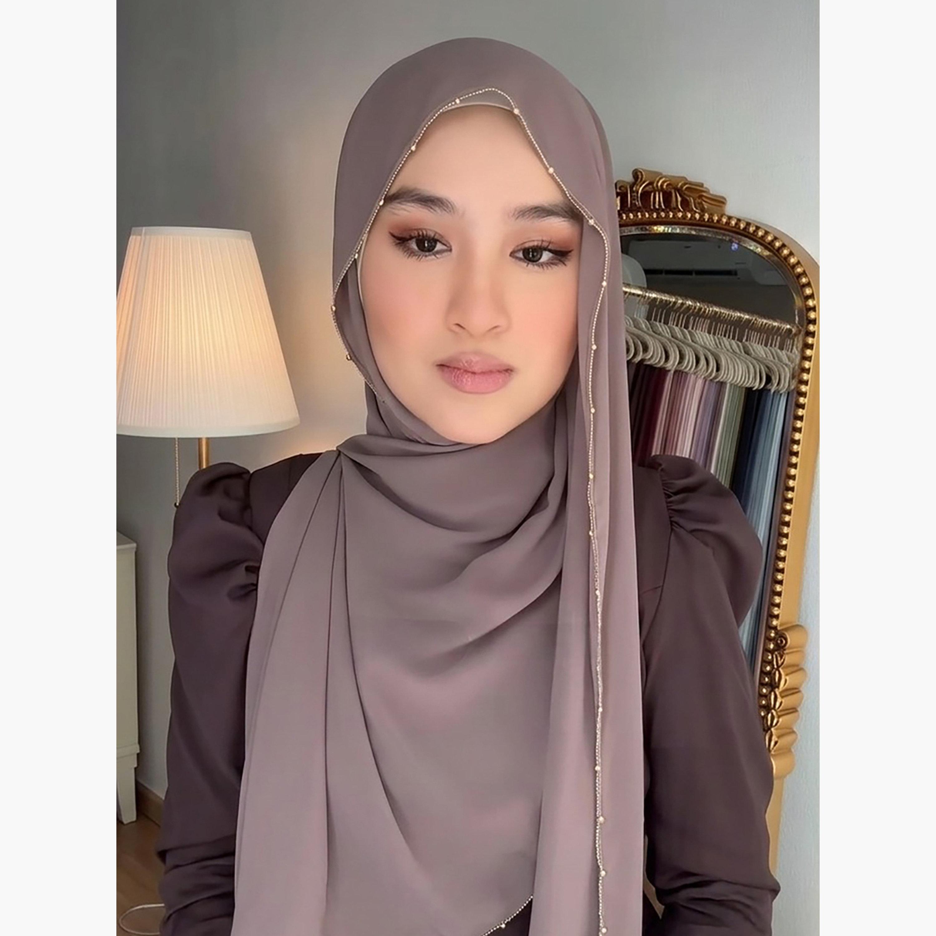 Take Two Grey Beaded Hijab-women-arabicclothing-headscarf-hijab-image-4