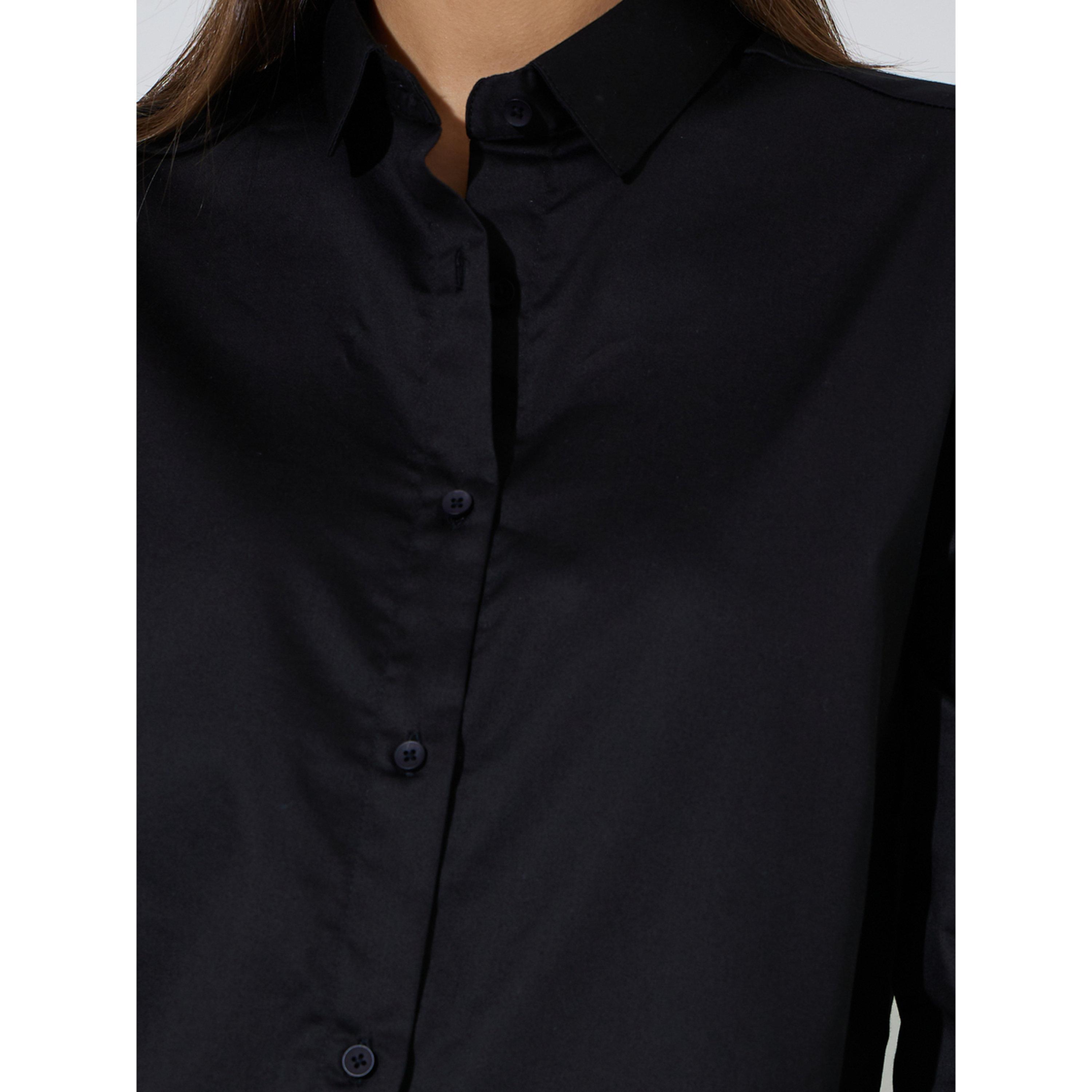 Styli Black Solid Longlined Long Sleeves Oversized Shirt-women-clothing-shirtsandblouses-shirts-image-5