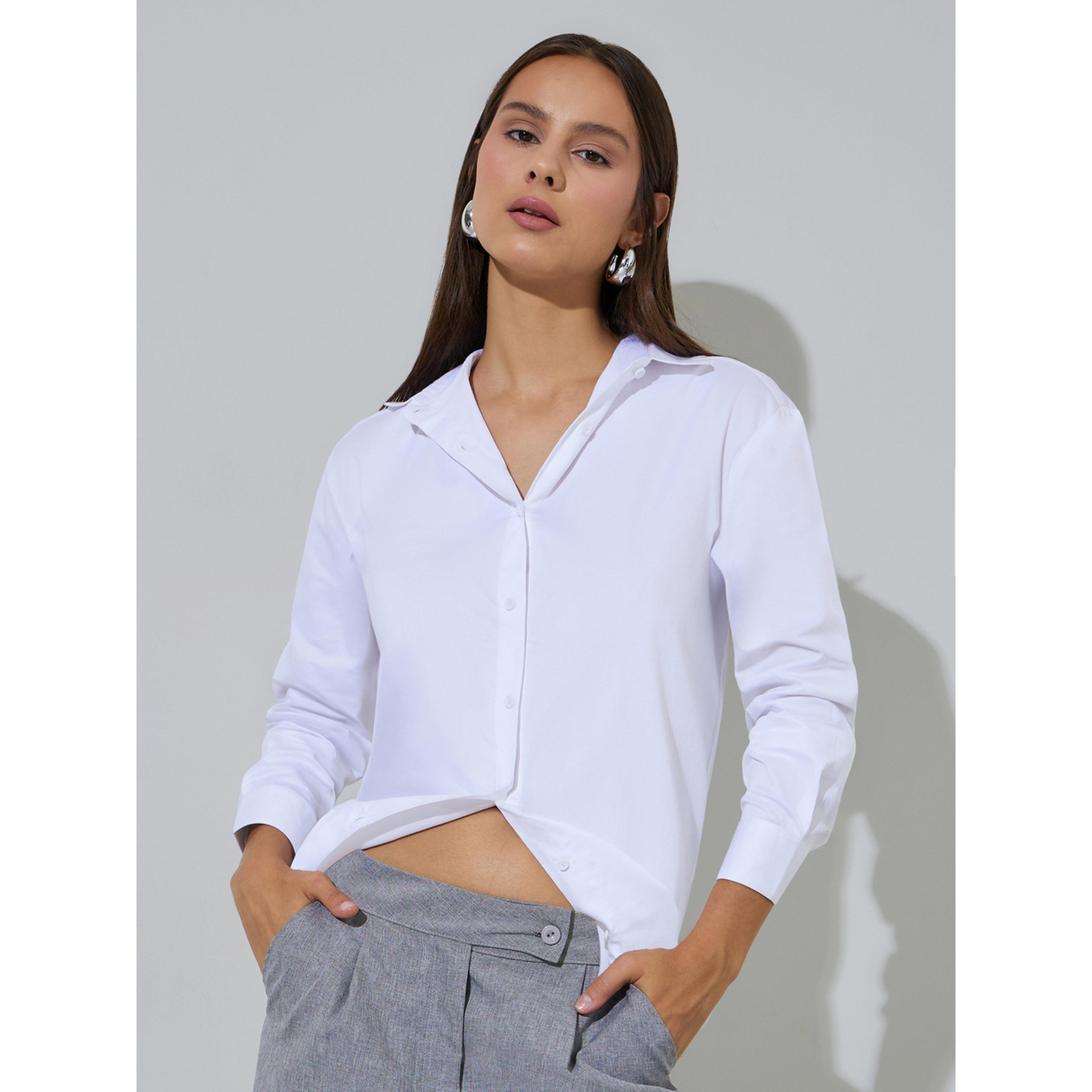Styli Off White Solid Longlined Long Sleeves Oversized Shirt-women-clothing-shirtsandblouses-shirts-image-4
